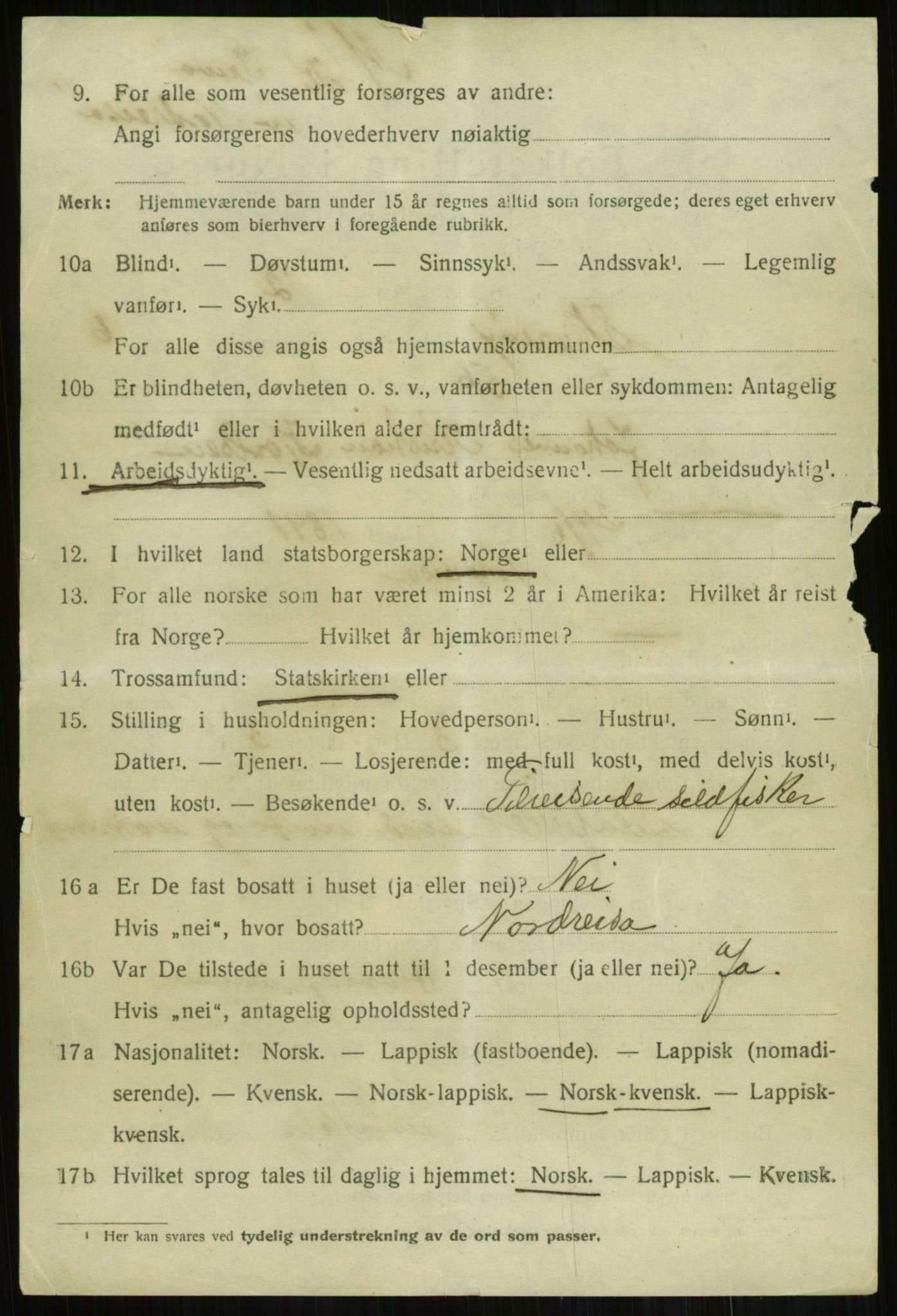 SATØ, 1920 census for Skjervøy, 1920, p. 4280