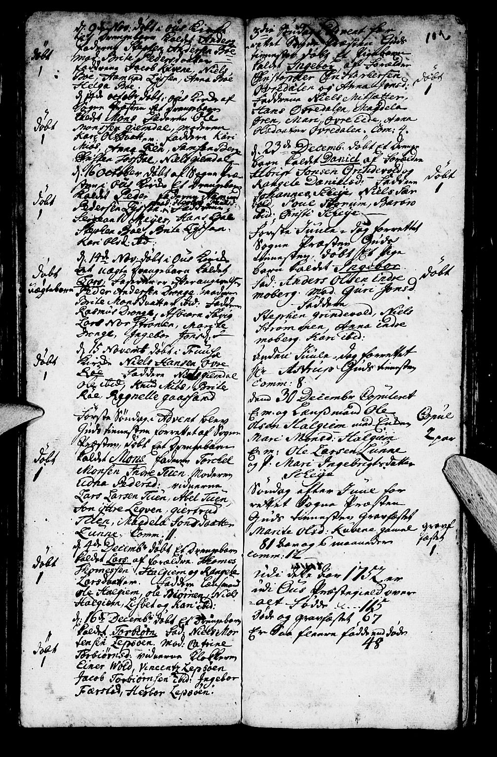 Os sokneprestembete, SAB/A-99929: Parish register (official) no. A 2, 1723-1758, p. 102