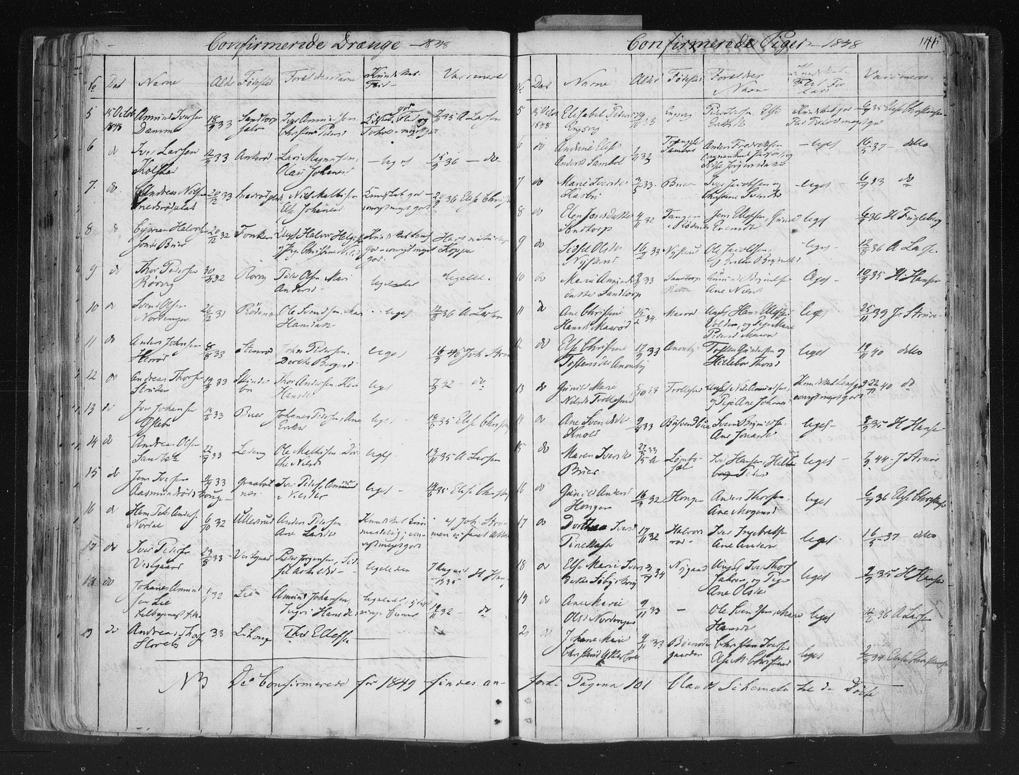 Aremark prestekontor Kirkebøker, AV/SAO-A-10899/F/Fc/L0002: Parish register (official) no. III 2, 1834-1849, p. 141