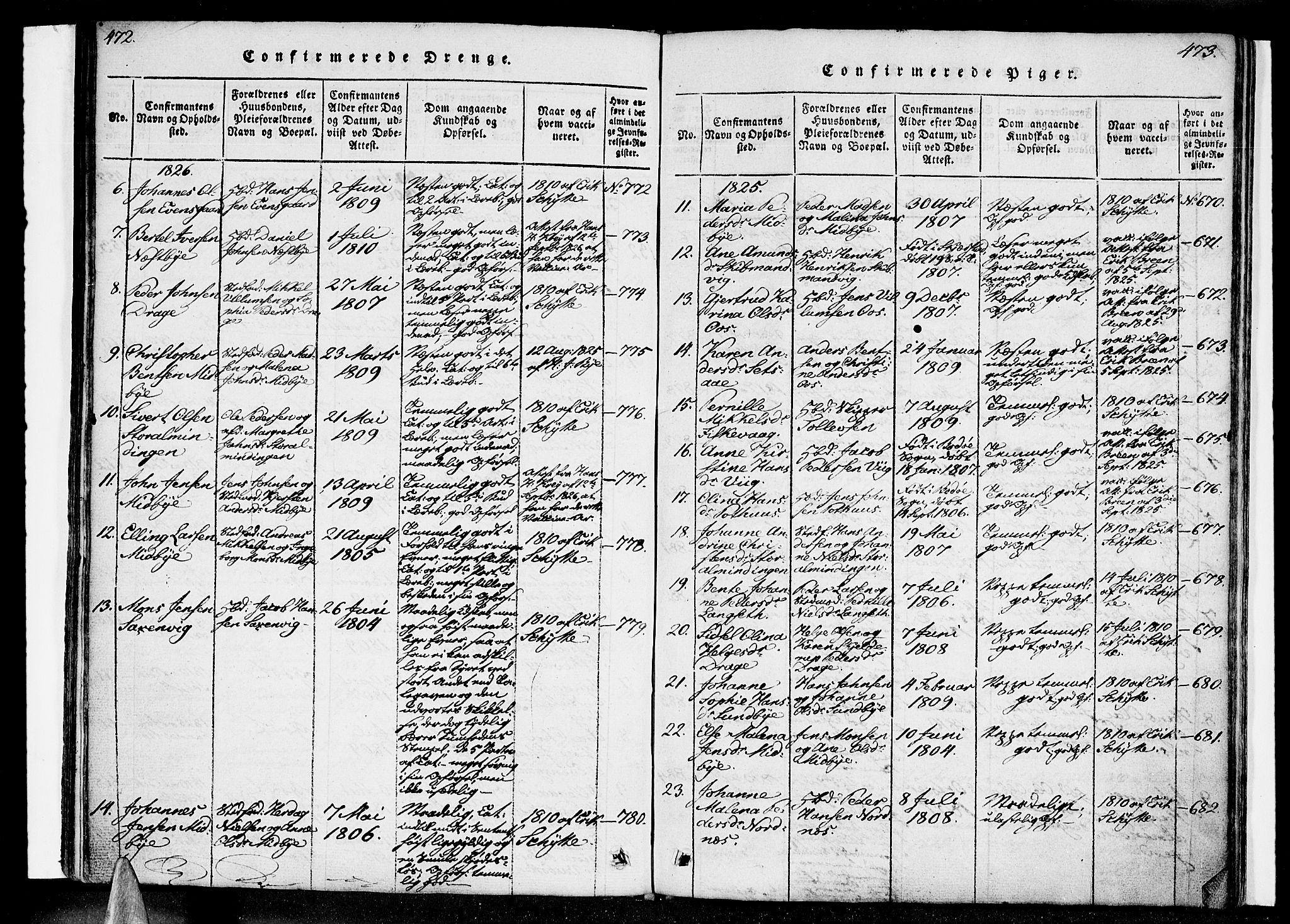 Ministerialprotokoller, klokkerbøker og fødselsregistre - Nordland, SAT/A-1459/847/L0665: Parish register (official) no. 847A05, 1818-1841, p. 472-473