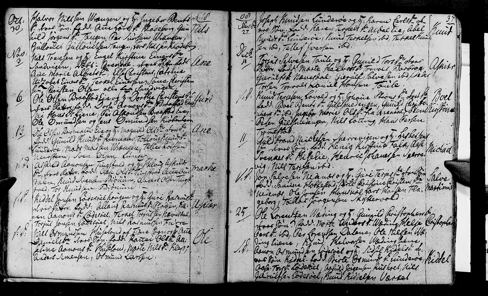 Øyestad sokneprestkontor, AV/SAK-1111-0049/F/Fa/L0011: Parish register (official) no. A 11, 1805-1824, p. 37