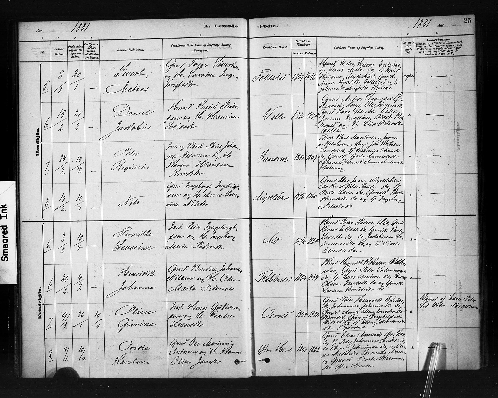 Ministerialprotokoller, klokkerbøker og fødselsregistre - Møre og Romsdal, SAT/A-1454/513/L0176: Parish register (official) no. 513A03, 1877-1889, p. 25