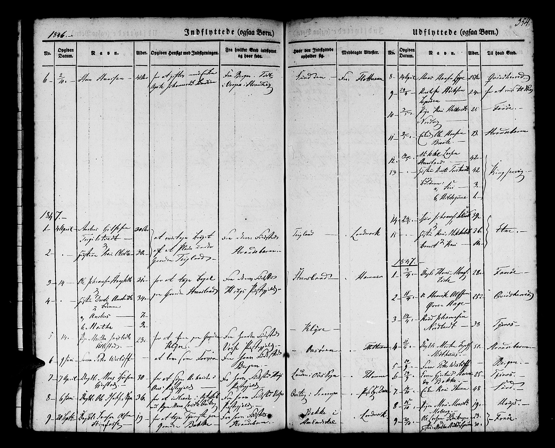Os sokneprestembete, SAB/A-99929: Parish register (official) no. A 15, 1839-1851, p. 354