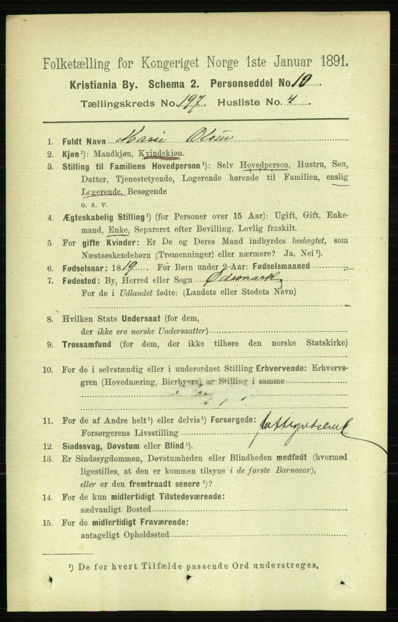RA, 1891 census for 0301 Kristiania, 1891, p. 118877