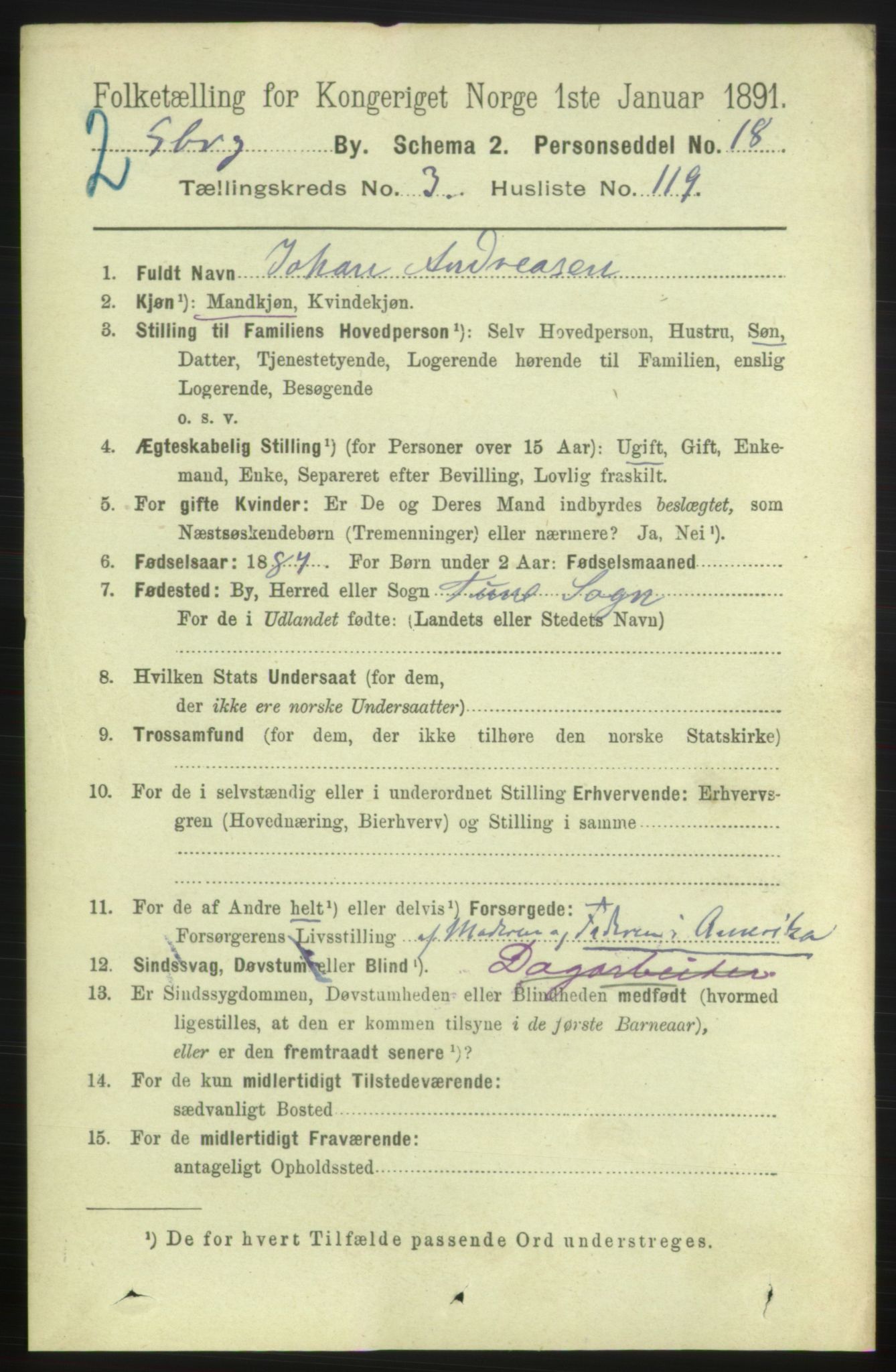 RA, 1891 census for 0102 Sarpsborg, 1891, p. 3672