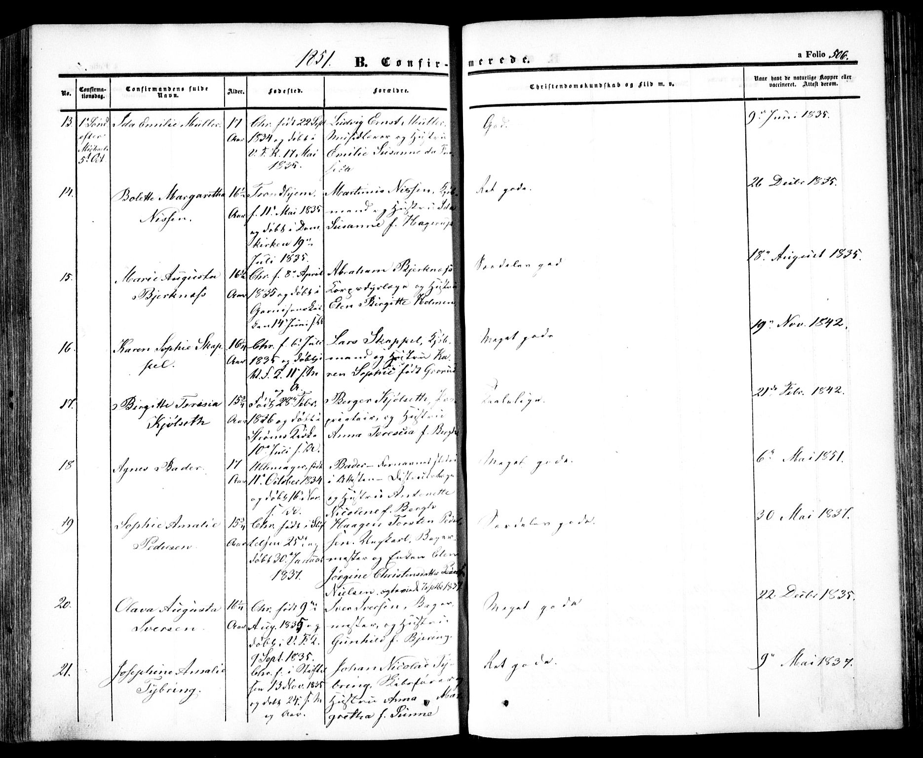 Oslo domkirke Kirkebøker, AV/SAO-A-10752/F/Fa/L0013: Parish register (official) no. 13, 1844-1864, p. 506