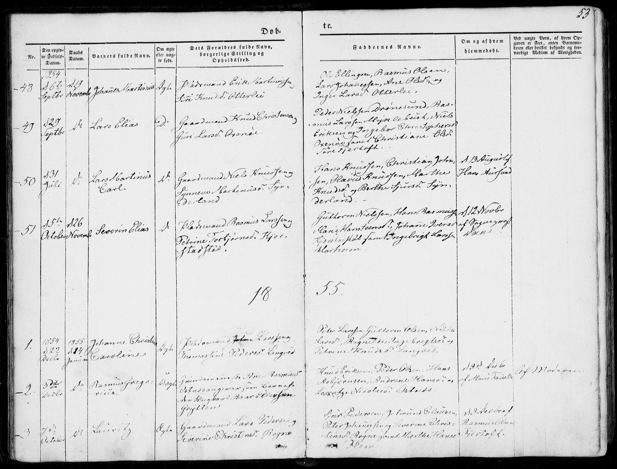 Ministerialprotokoller, klokkerbøker og fødselsregistre - Møre og Romsdal, SAT/A-1454/536/L0497: Parish register (official) no. 536A06, 1845-1865, p. 53