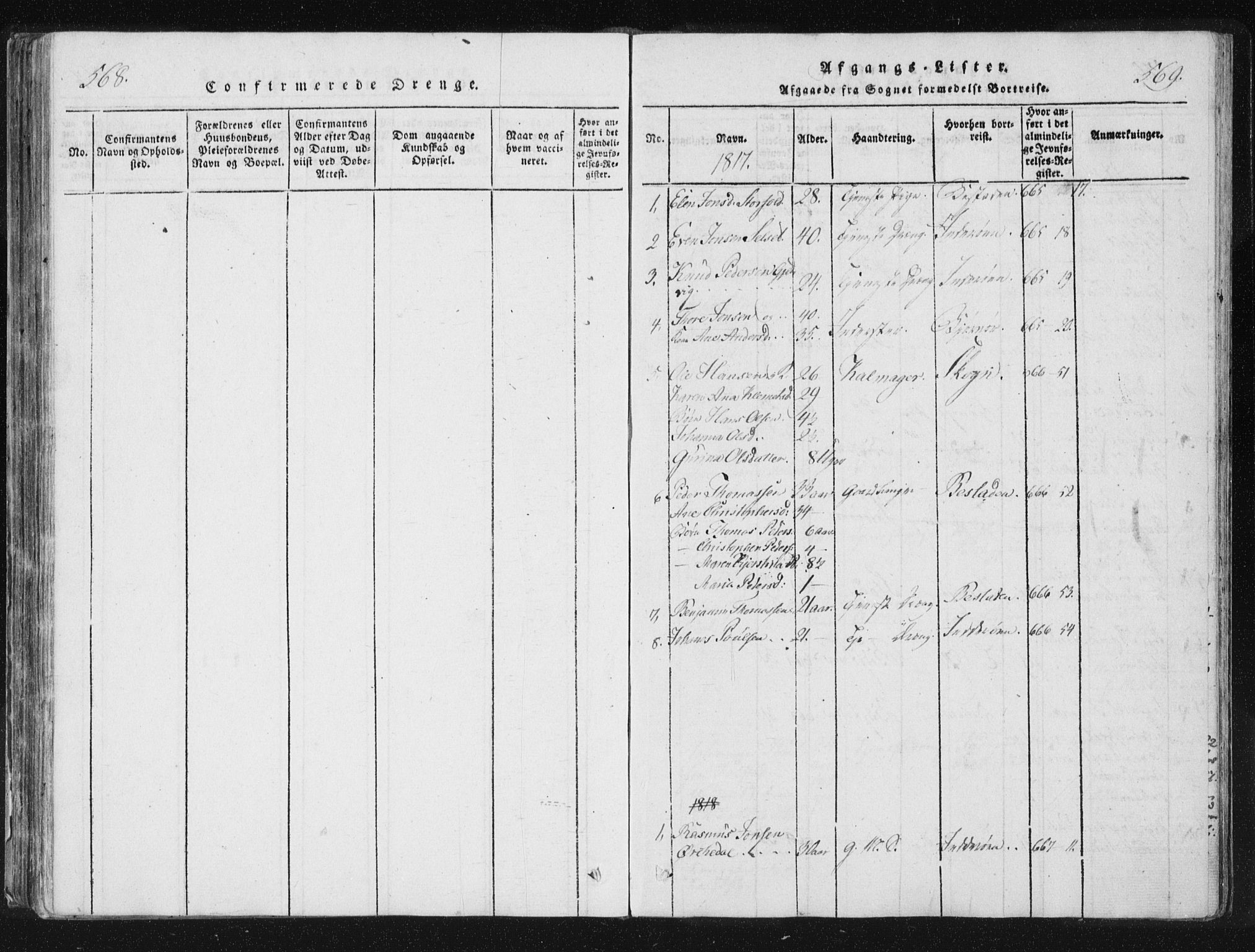 Ministerialprotokoller, klokkerbøker og fødselsregistre - Nord-Trøndelag, SAT/A-1458/744/L0417: Parish register (official) no. 744A01, 1817-1842, p. 568-569