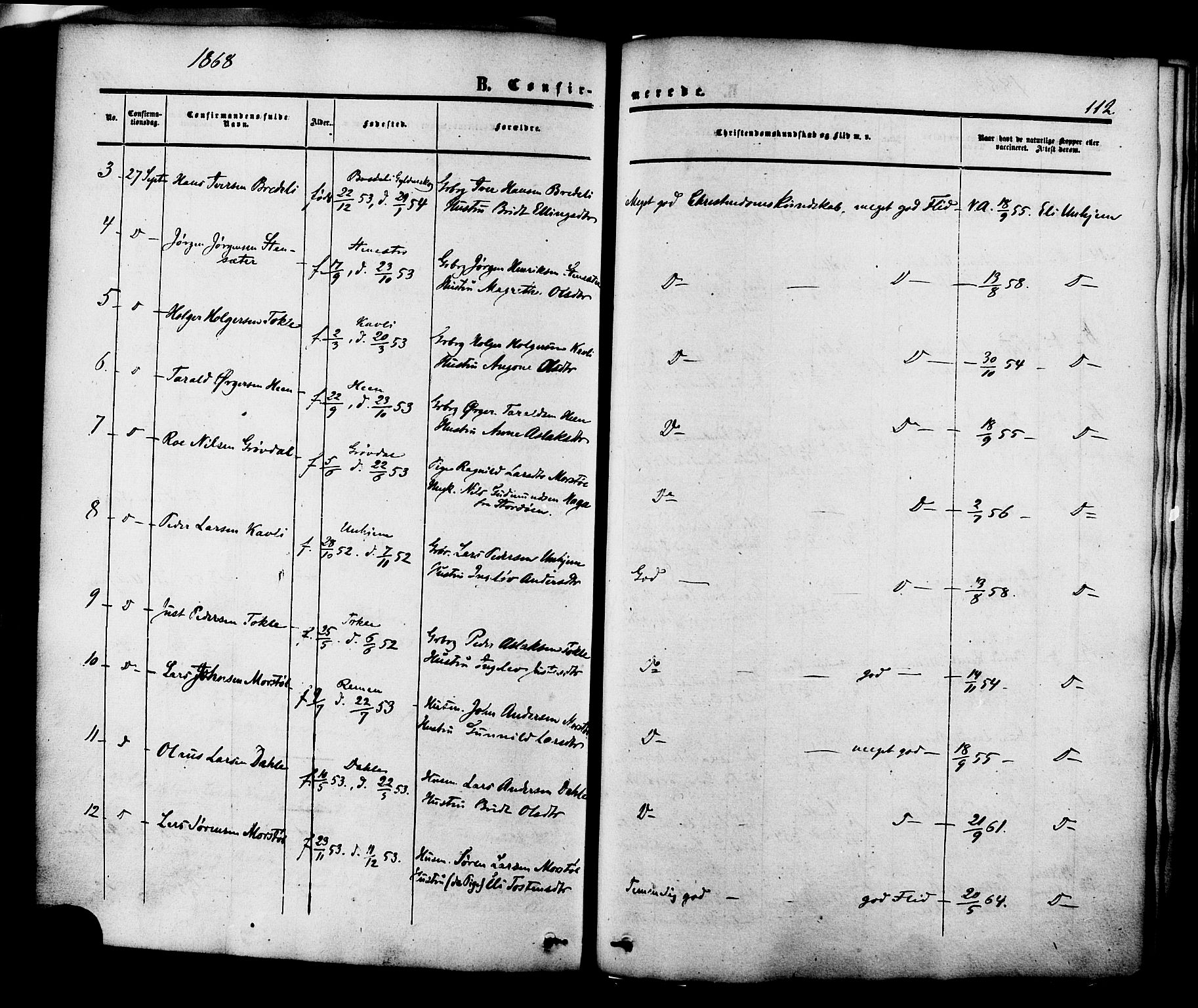 Ministerialprotokoller, klokkerbøker og fødselsregistre - Møre og Romsdal, AV/SAT-A-1454/545/L0586: Parish register (official) no. 545A02, 1854-1877, p. 112