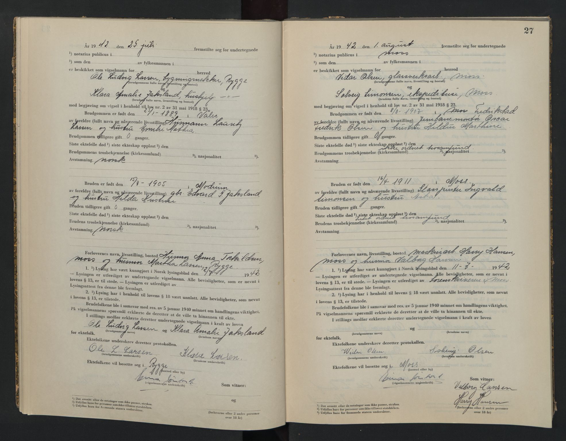 Moss sorenskriveri, AV/SAO-A-10168, 1942-1943, p. 27