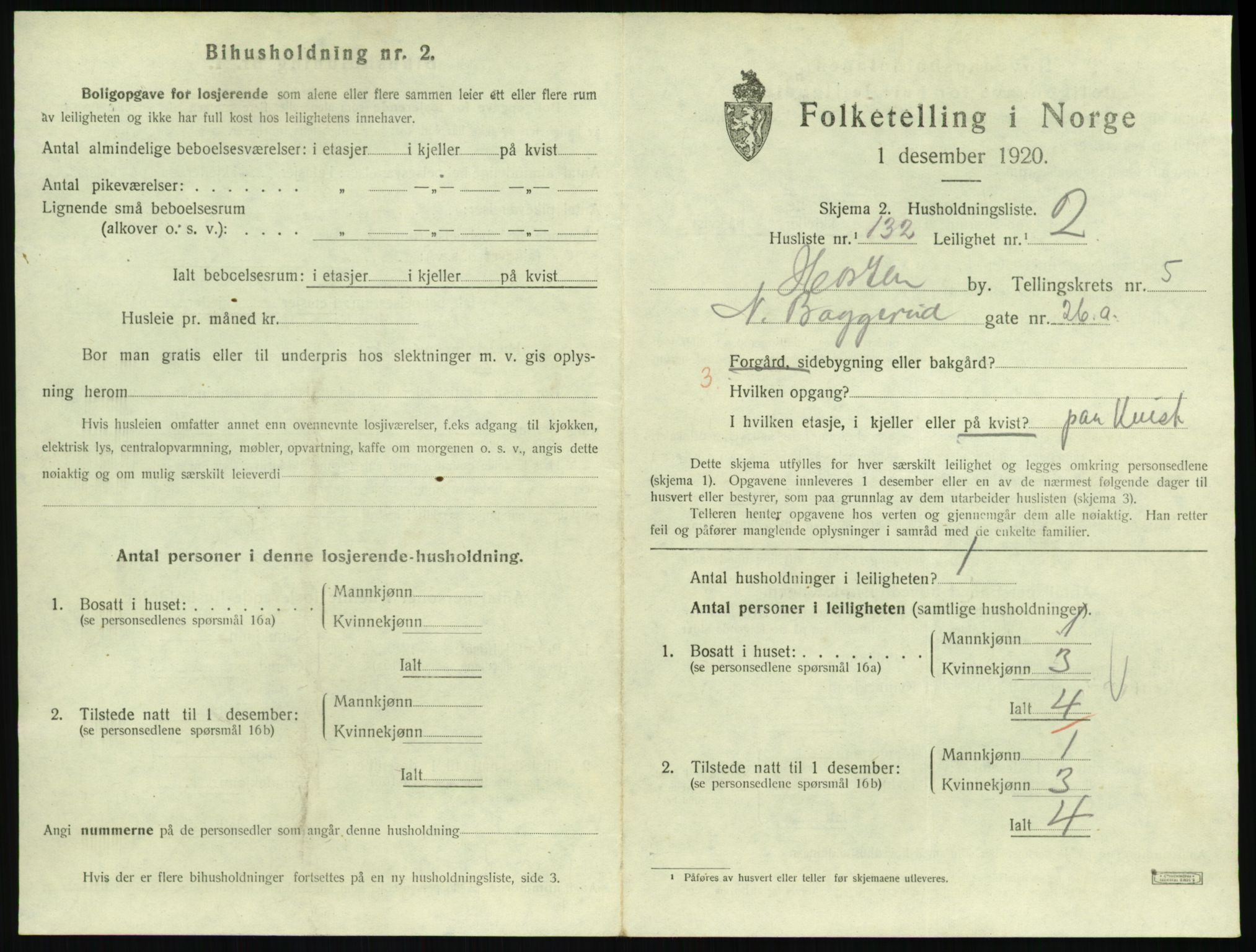 SAKO, 1920 census for Horten, 1920, p. 6121