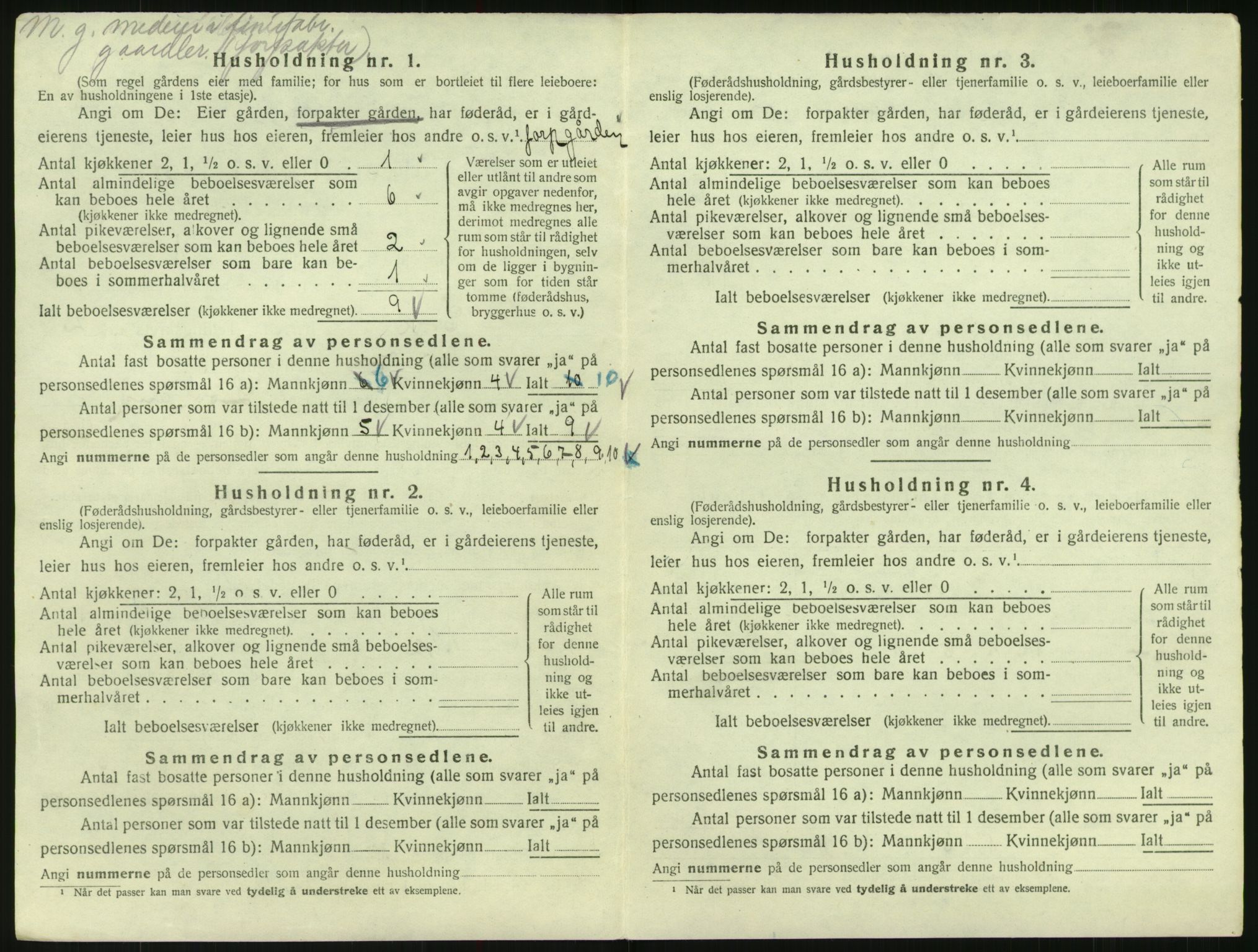 SAK, 1920 census for Evje, 1920, p. 65