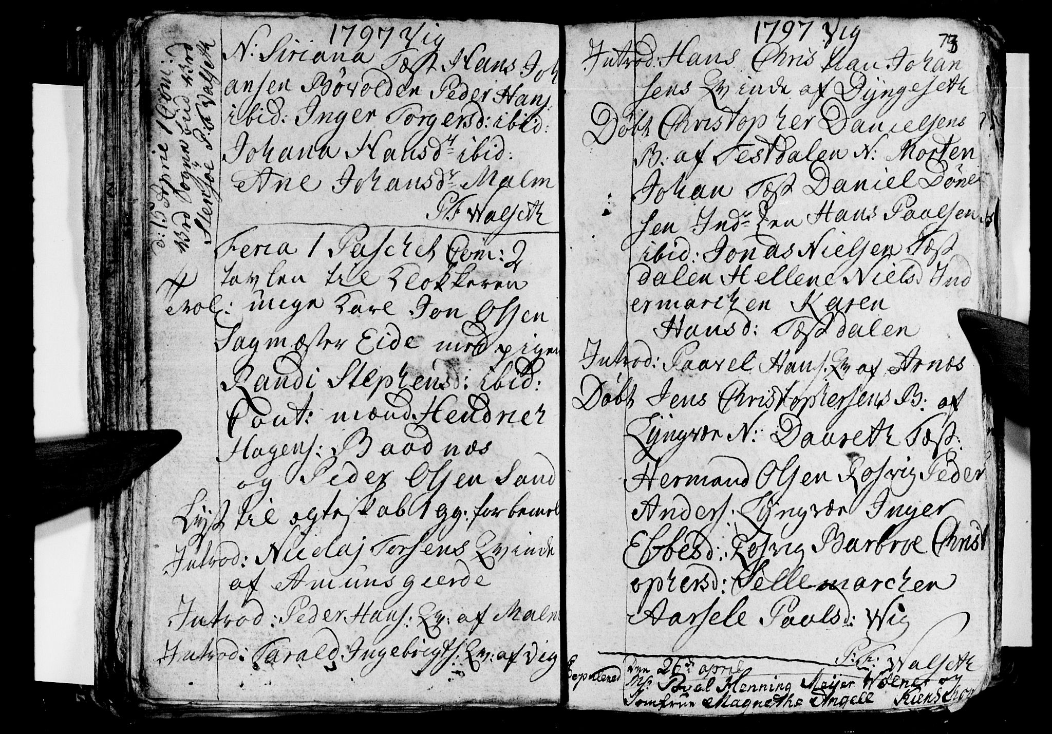 Ministerialprotokoller, klokkerbøker og fødselsregistre - Nordland, AV/SAT-A-1459/812/L0184: Parish register (copy) no. 812C02, 1793-1809, p. 73