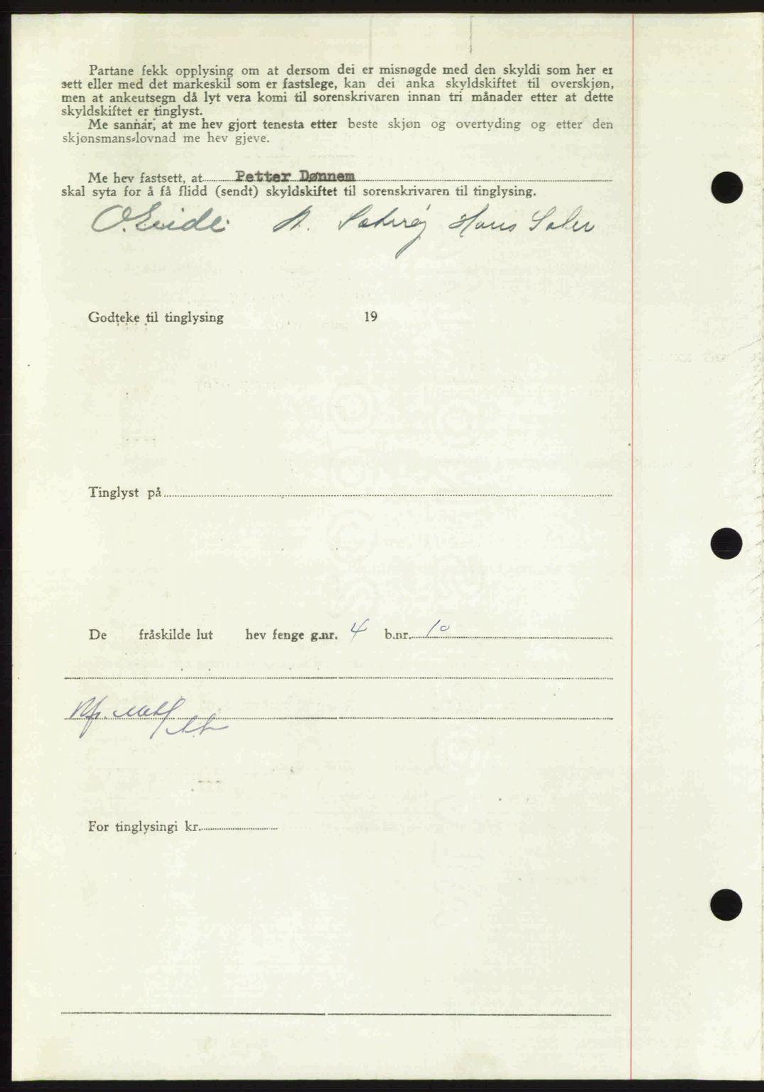 Nordmøre sorenskriveri, AV/SAT-A-4132/1/2/2Ca: Mortgage book no. A114, 1950-1950, Diary no: : 1030/1950