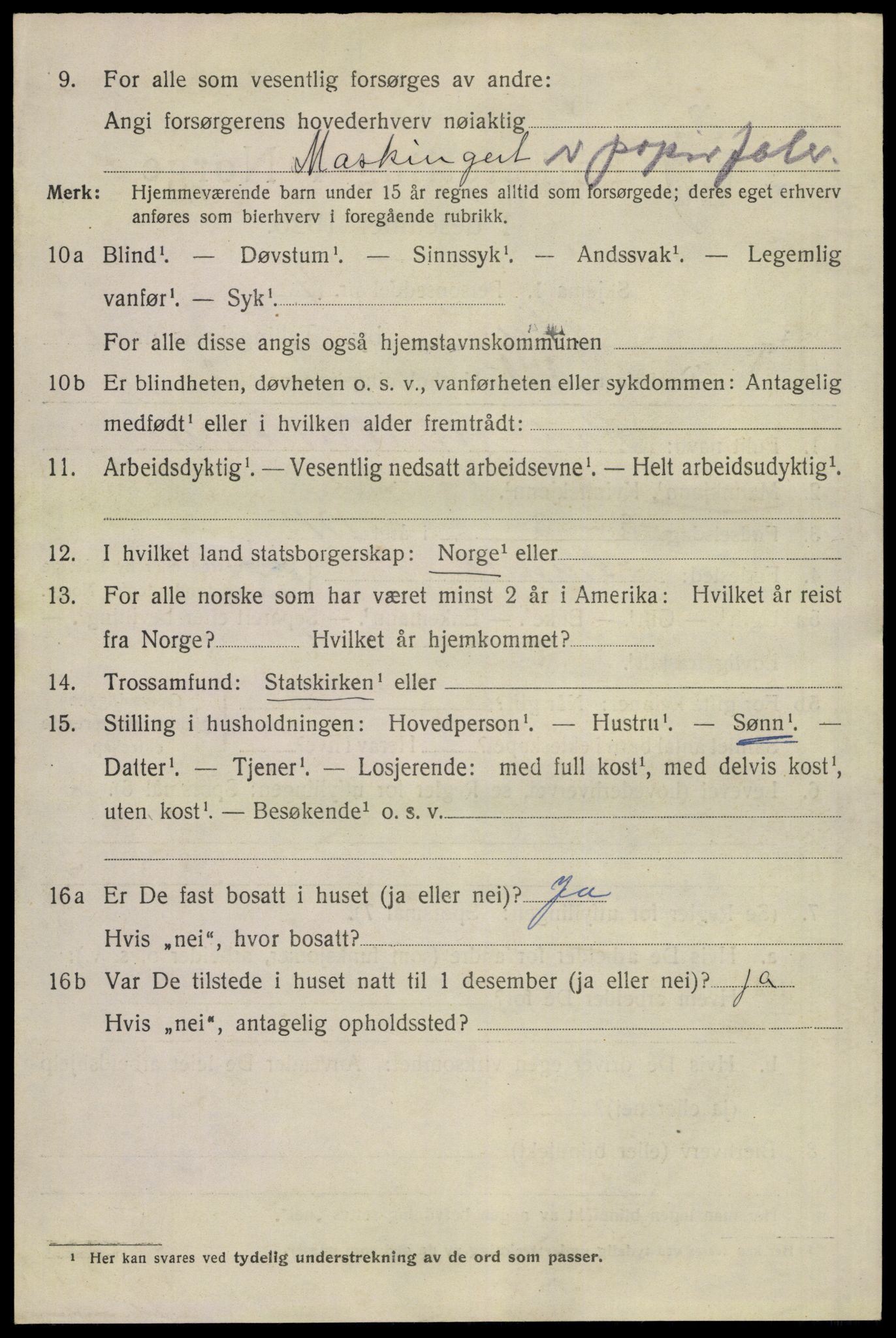 SAKO, 1920 census for Skien, 1920, p. 39461