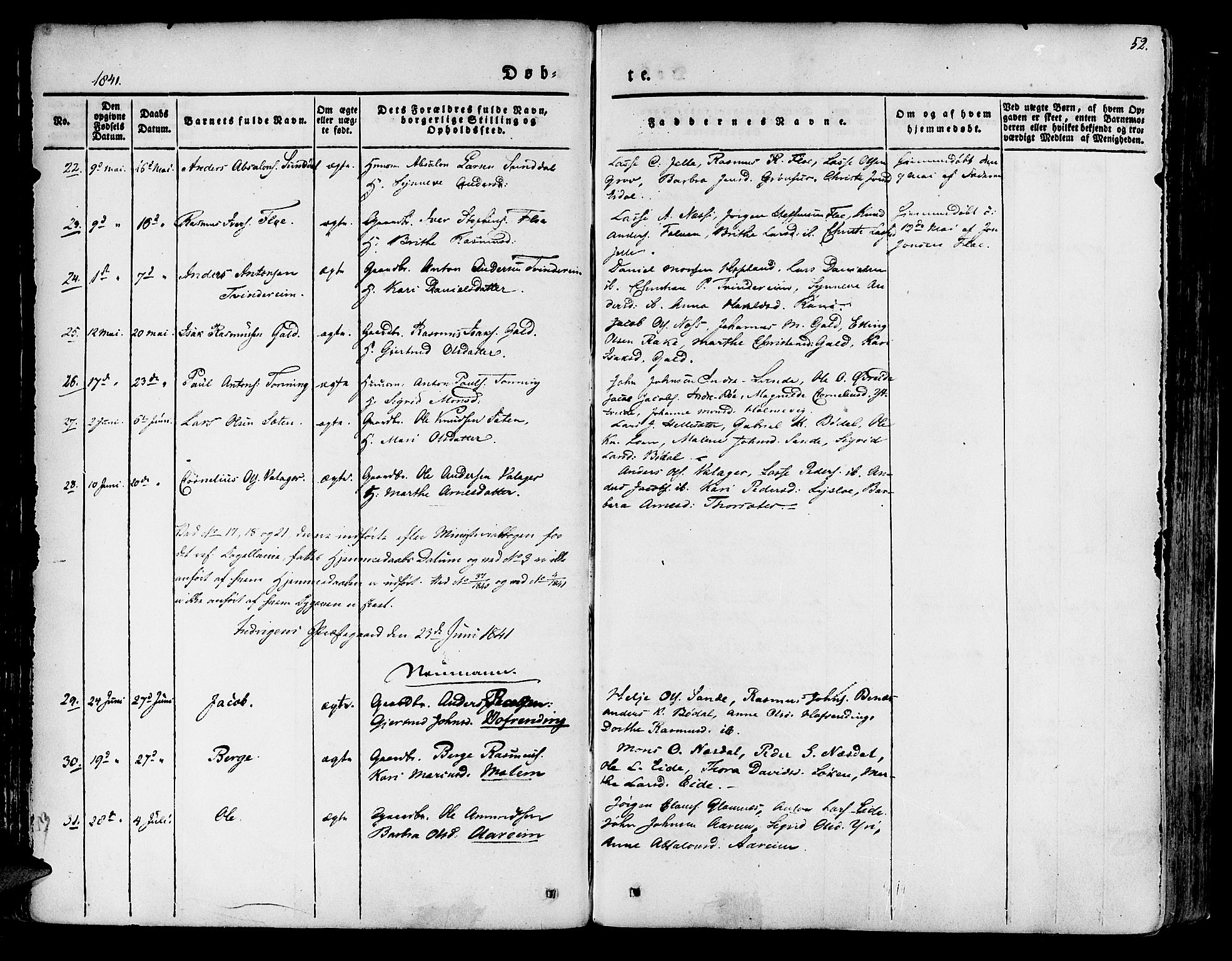 Innvik sokneprestembete, AV/SAB-A-80501: Parish register (official) no. A 4I, 1831-1846, p. 52