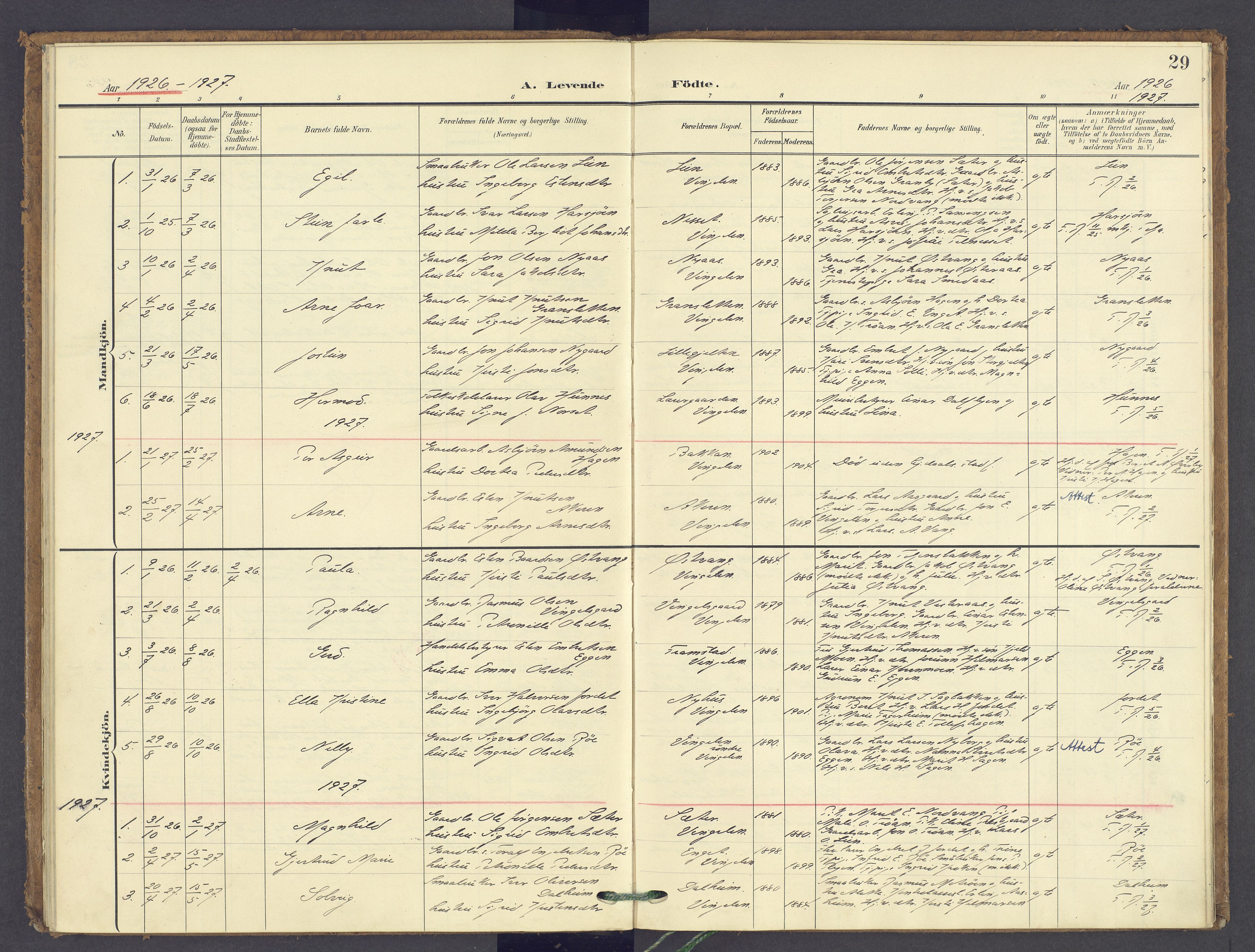 Tolga prestekontor, SAH/PREST-062/K/L0015: Parish register (official) no. 15, 1903-1946, p. 29