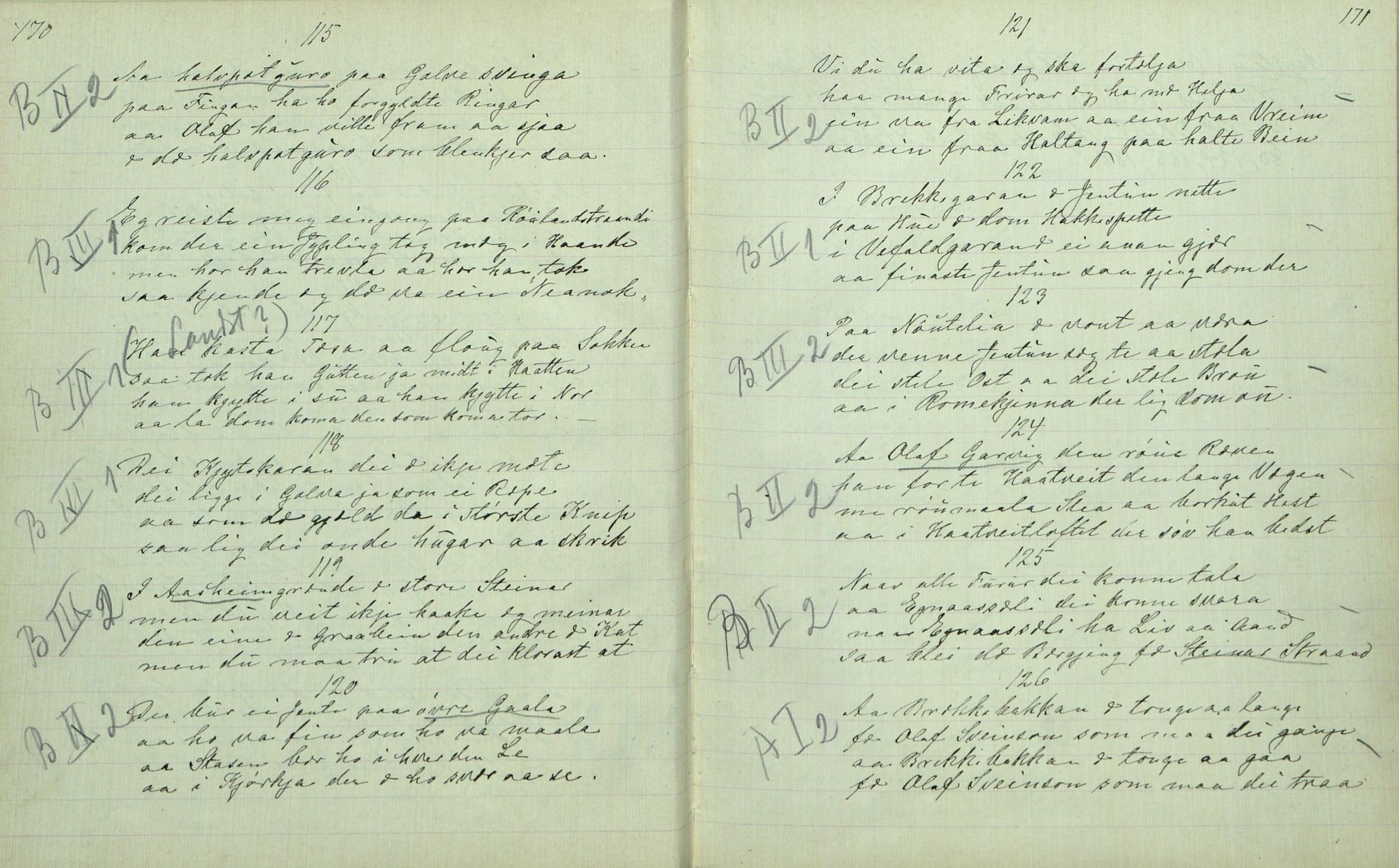 Rikard Berge, TEMU/TGM-A-1003/F/L0007/0009: 251-299 / 259 Bø i Telemarken III. Samlet af Halvor Nilsen Tvedten, 1894-1895, p. 170-171