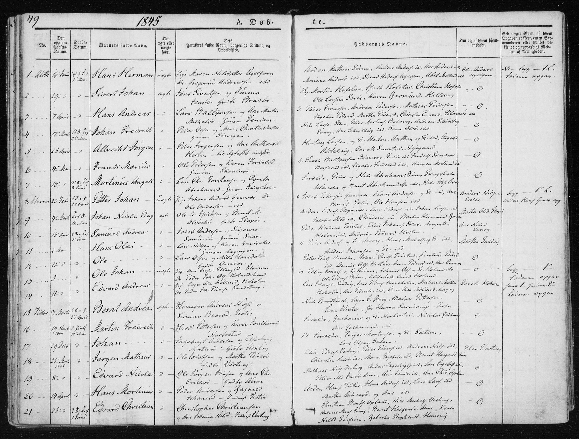 Ministerialprotokoller, klokkerbøker og fødselsregistre - Nordland, SAT/A-1459/830/L0446: Parish register (official) no. 830A10, 1831-1865, p. 49