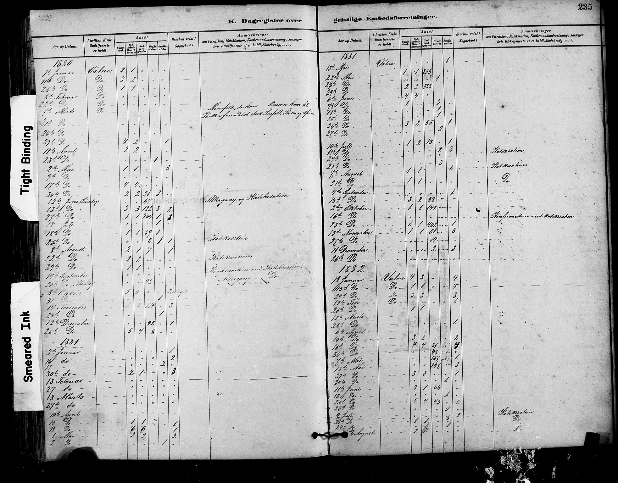 Ministerialprotokoller, klokkerbøker og fødselsregistre - Møre og Romsdal, AV/SAT-A-1454/525/L0376: Parish register (copy) no. 525C02, 1880-1902, p. 235