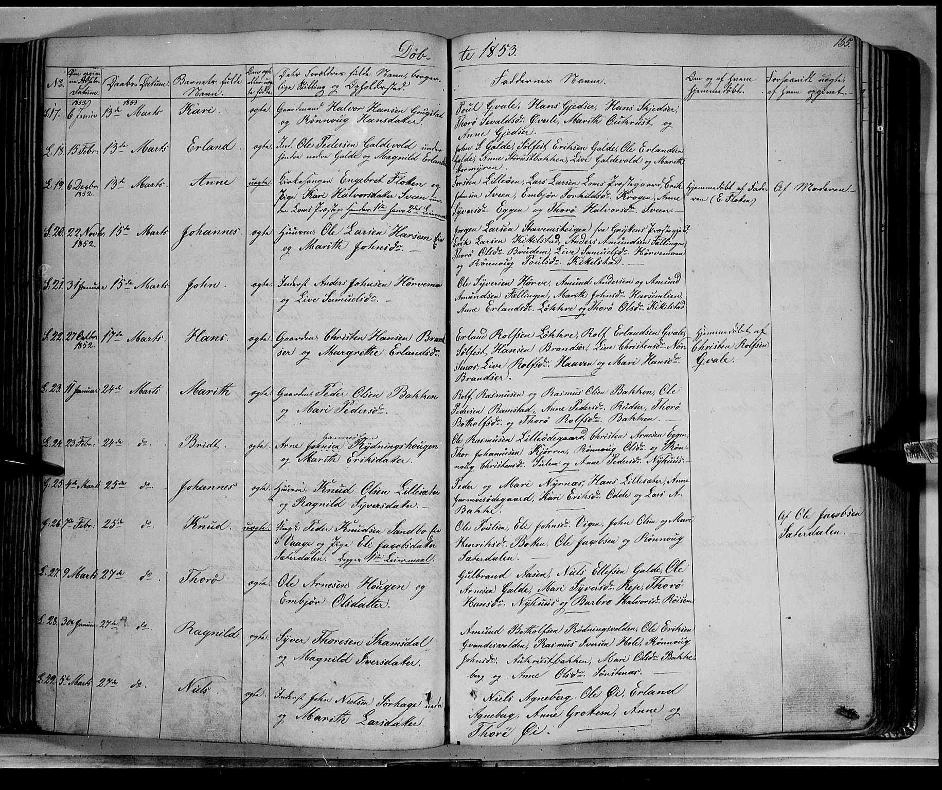 Lom prestekontor, AV/SAH-PREST-070/K/L0006: Parish register (official) no. 6A, 1837-1863, p. 165