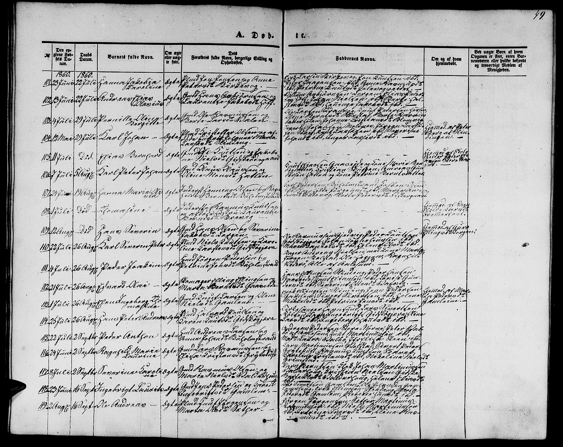 Ministerialprotokoller, klokkerbøker og fødselsregistre - Møre og Romsdal, AV/SAT-A-1454/528/L0427: Parish register (copy) no. 528C08, 1855-1864, p. 49