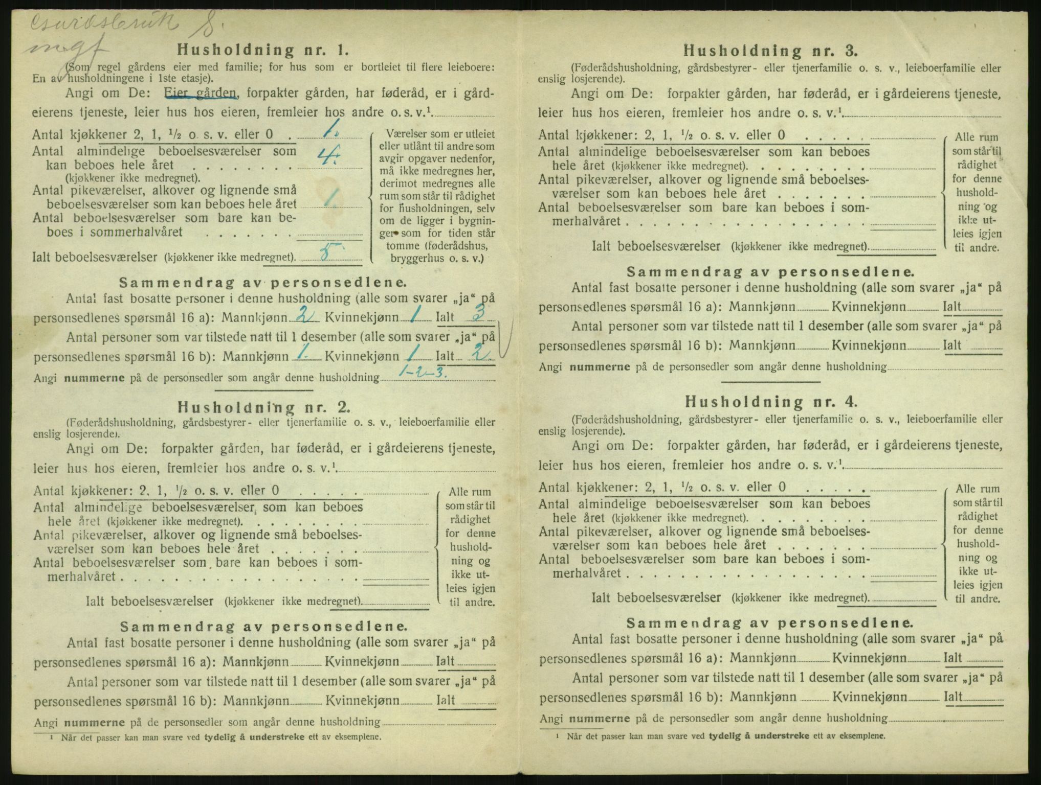 SAK, 1920 census for Høvåg, 1920, p. 393