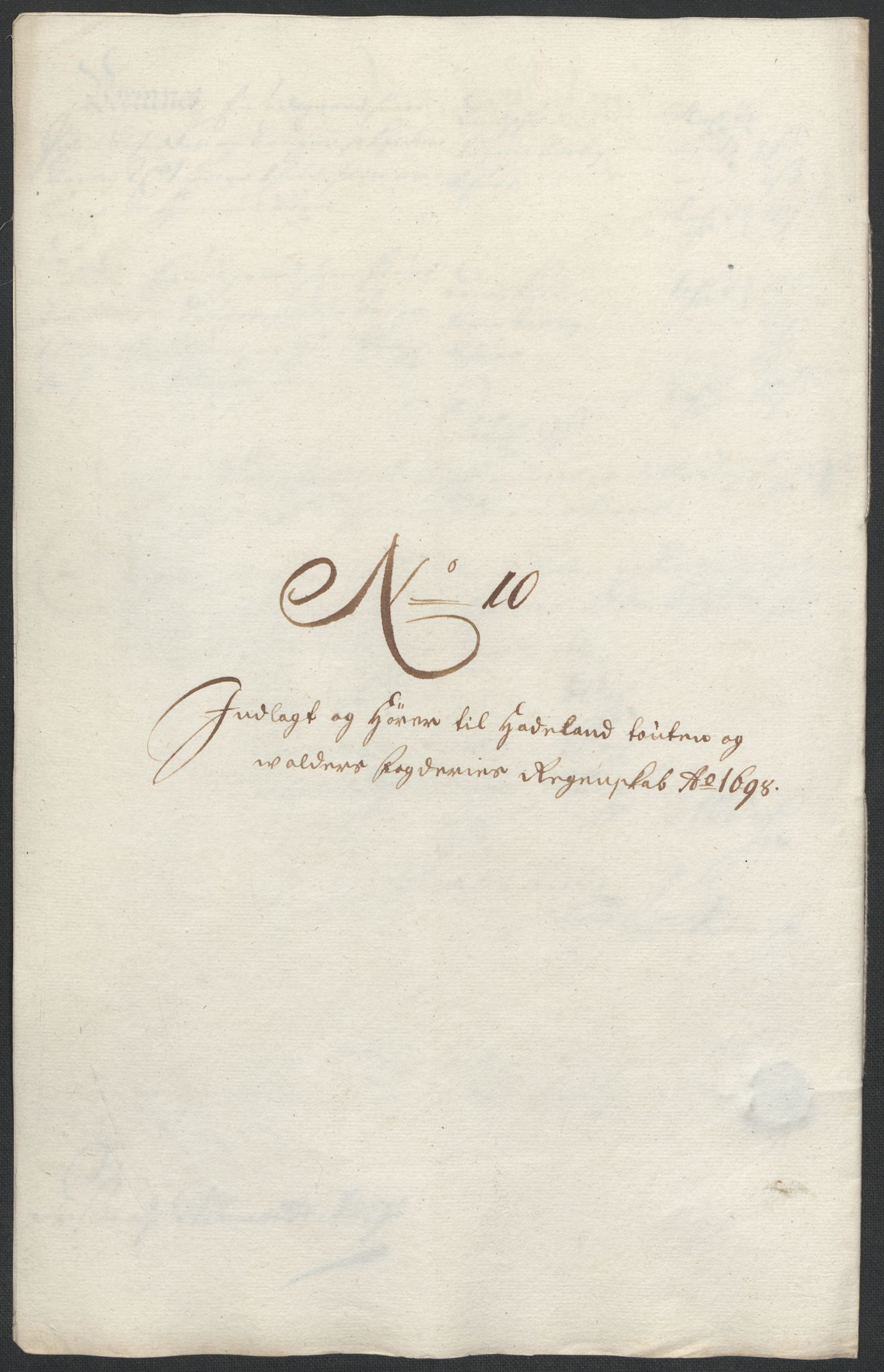 Rentekammeret inntil 1814, Reviderte regnskaper, Fogderegnskap, RA/EA-4092/R18/L1296: Fogderegnskap Hadeland, Toten og Valdres, 1698, p. 208