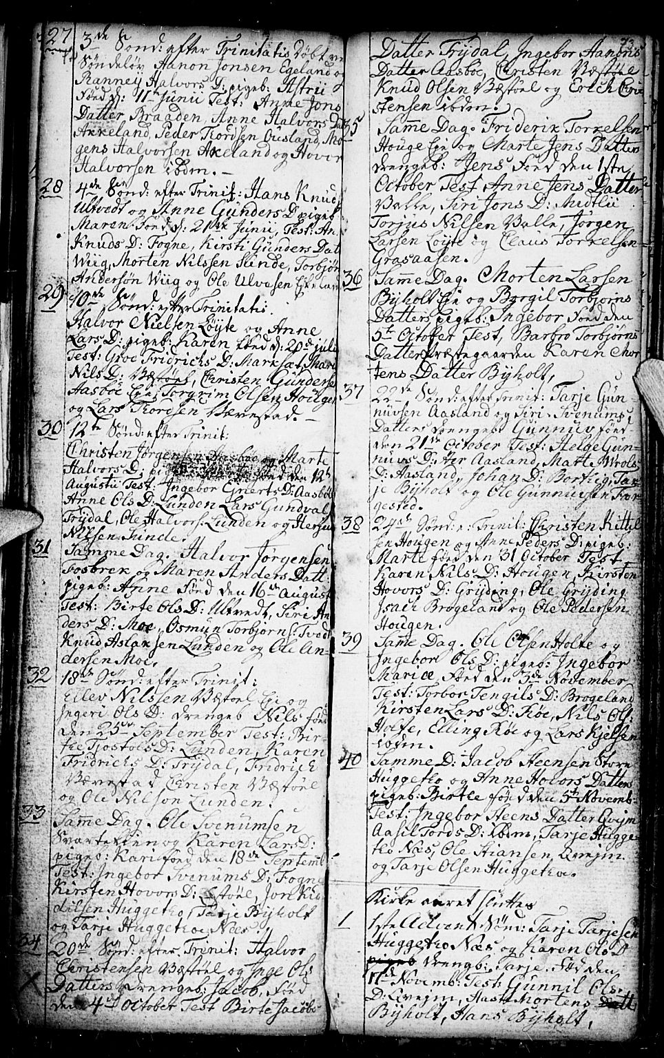 Gjerstad sokneprestkontor, SAK/1111-0014/F/Fb/Fba/L0001: Parish register (copy) no. B 1, 1797-1816, p. 72-73