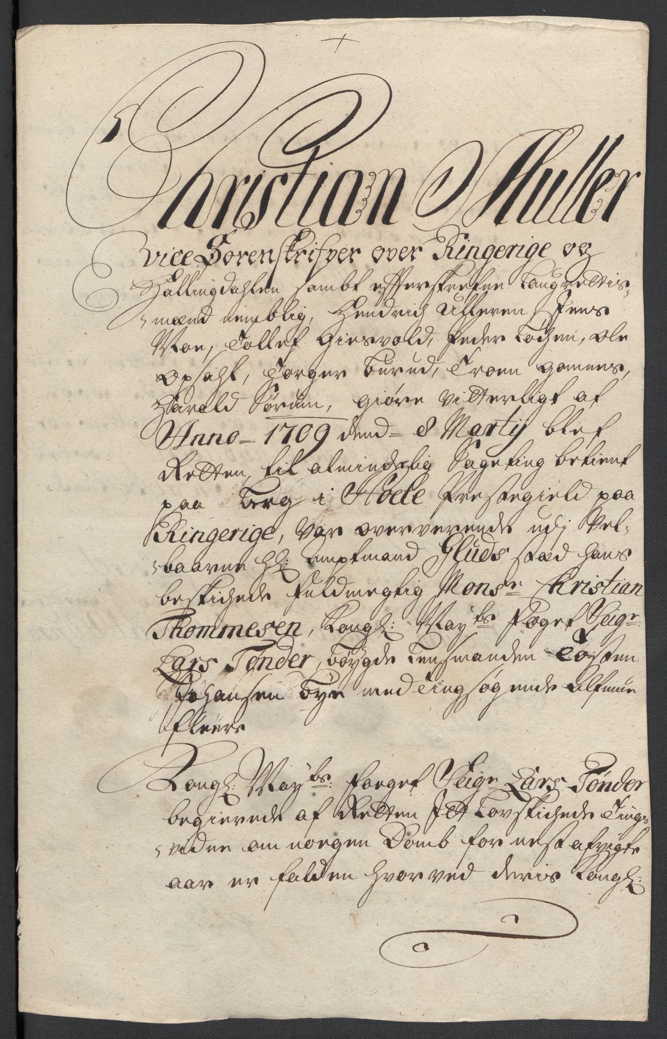 Rentekammeret inntil 1814, Reviderte regnskaper, Fogderegnskap, AV/RA-EA-4092/R22/L1467: Fogderegnskap Ringerike, Hallingdal og Buskerud, 1708, p. 134