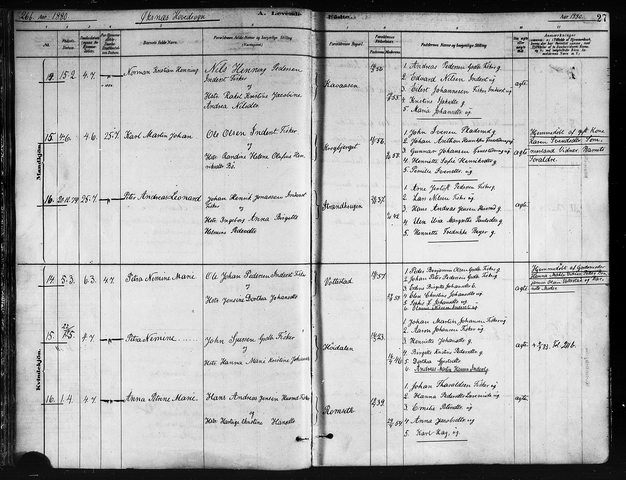 Ministerialprotokoller, klokkerbøker og fødselsregistre - Nordland, AV/SAT-A-1459/893/L1335: Parish register (official) no. 893A08 /1, 1878-1884, p. 27