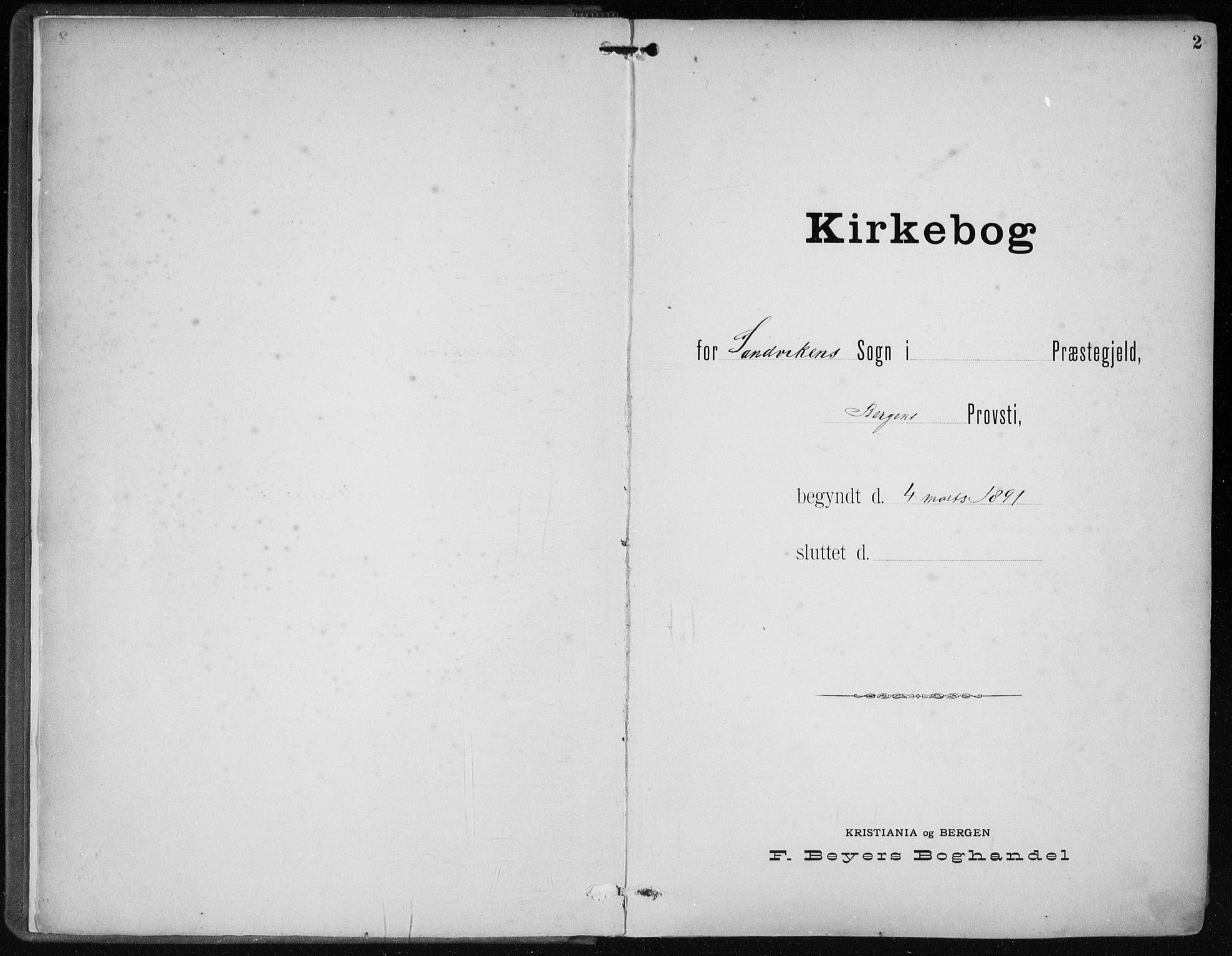 Sandviken Sokneprestembete, SAB/A-77601/H/Ha/L0005: Parish register (official) no. B 2, 1891-1901, p. 2