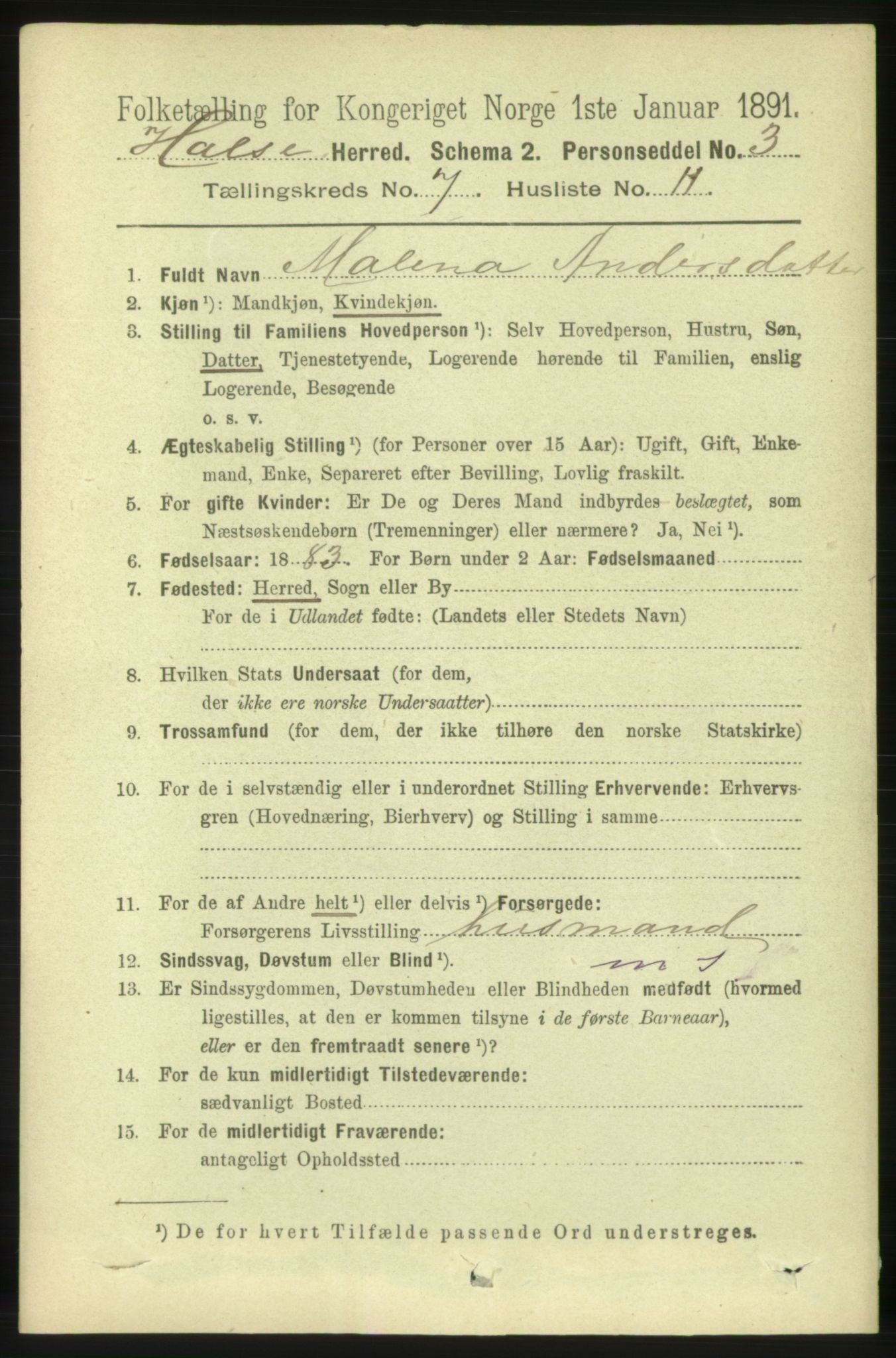 RA, 1891 census for 1571 Halsa, 1891, p. 1857