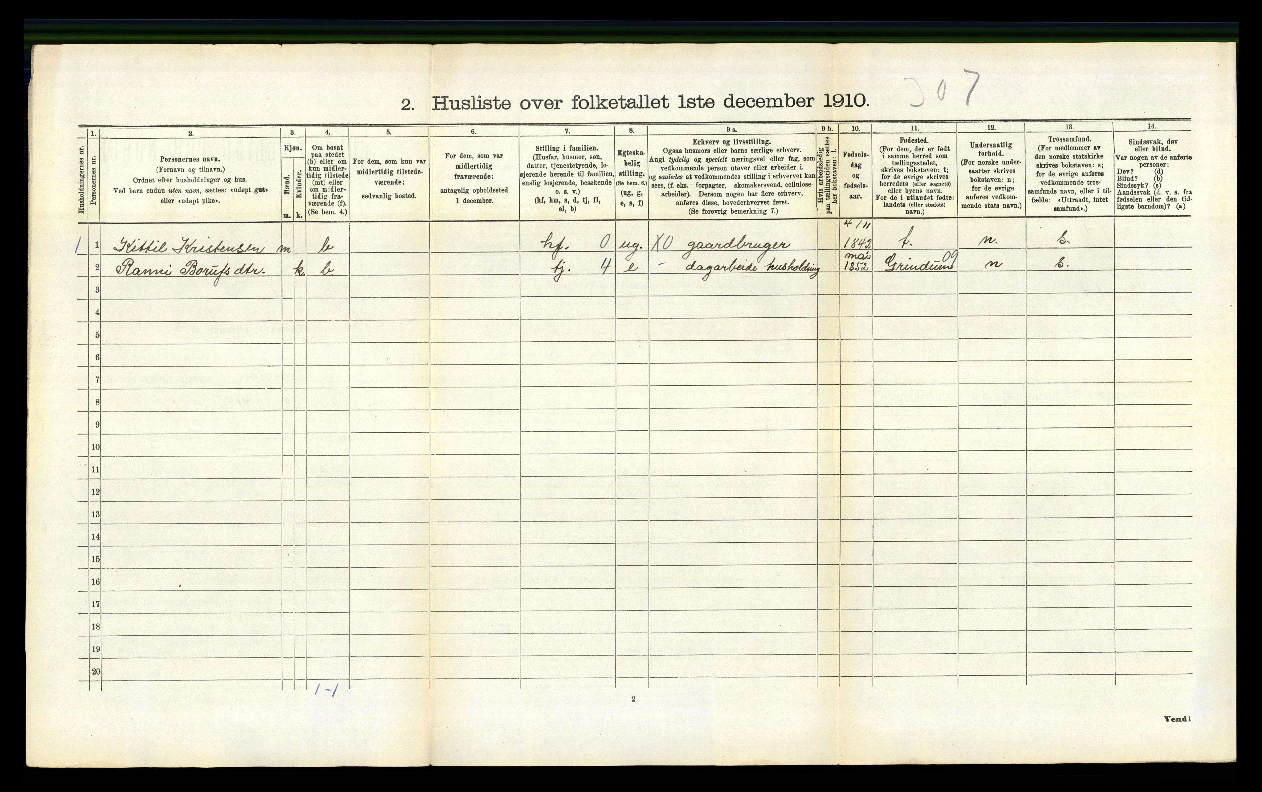 RA, 1910 census for Herefoss, 1910, p. 132