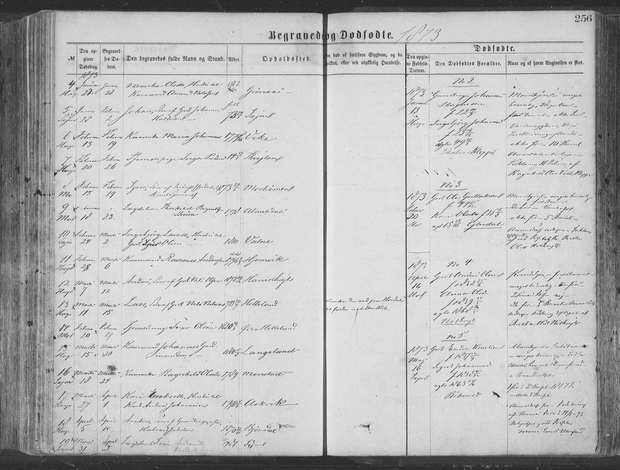 Hosanger sokneprestembete, SAB/A-75801/H/Haa: Parish register (official) no. A 9, 1864-1876, p. 256