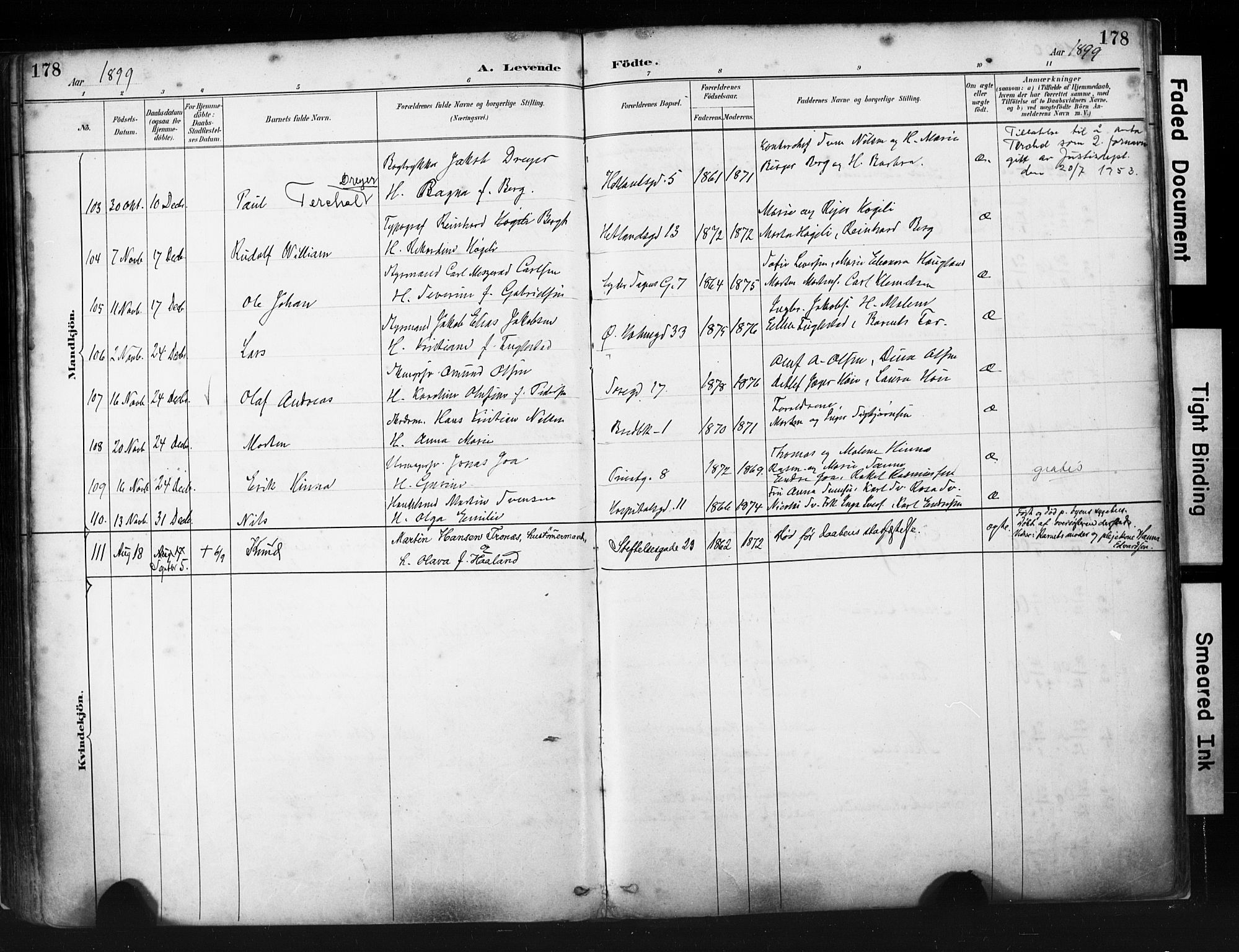 St. Petri sokneprestkontor, AV/SAST-A-101813/001/30/30BA/L0019: Parish register (official) no. A 20, 1888-1901, p. 178