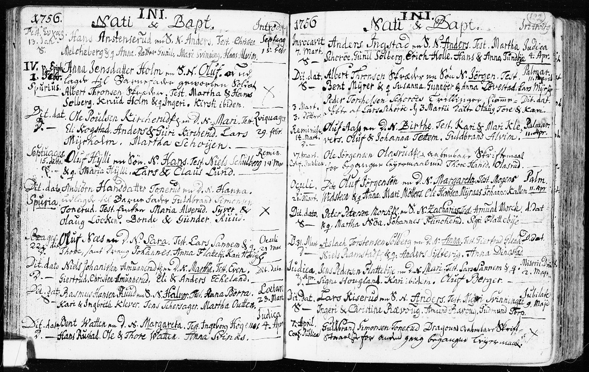 Spydeberg prestekontor Kirkebøker, AV/SAO-A-10924/F/Fa/L0002: Parish register (official) no. I 2, 1739-1780, p. 122