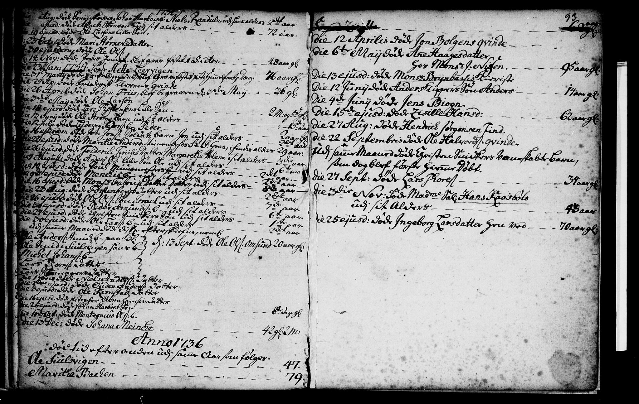 Ministerialprotokoller, klokkerbøker og fødselsregistre - Møre og Romsdal, SAT/A-1454/572/L0838: Parish register (official) no. 572A01, 1731-1737, p. 92-93