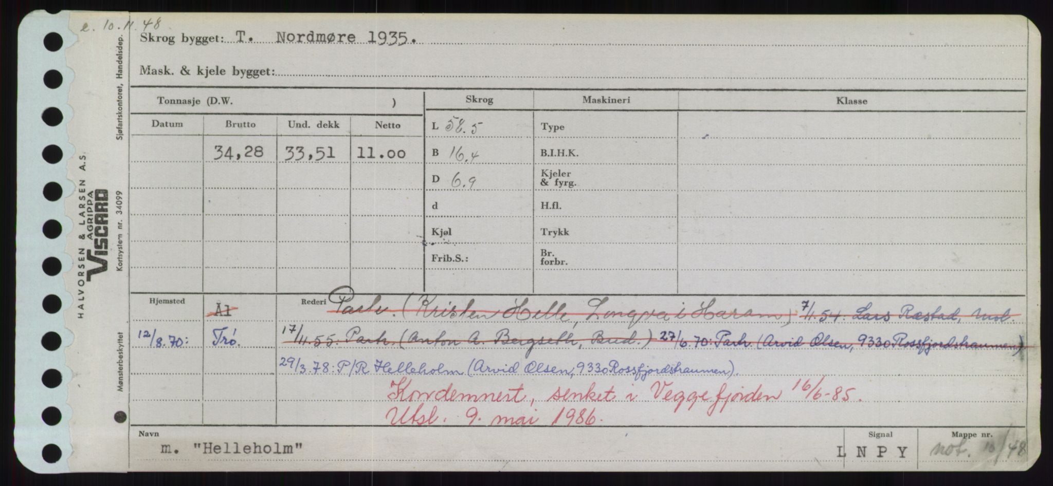 Sjøfartsdirektoratet med forløpere, Skipsmålingen, AV/RA-S-1627/H/Hd/L0015: Fartøy, Havm-Hey, p. 303