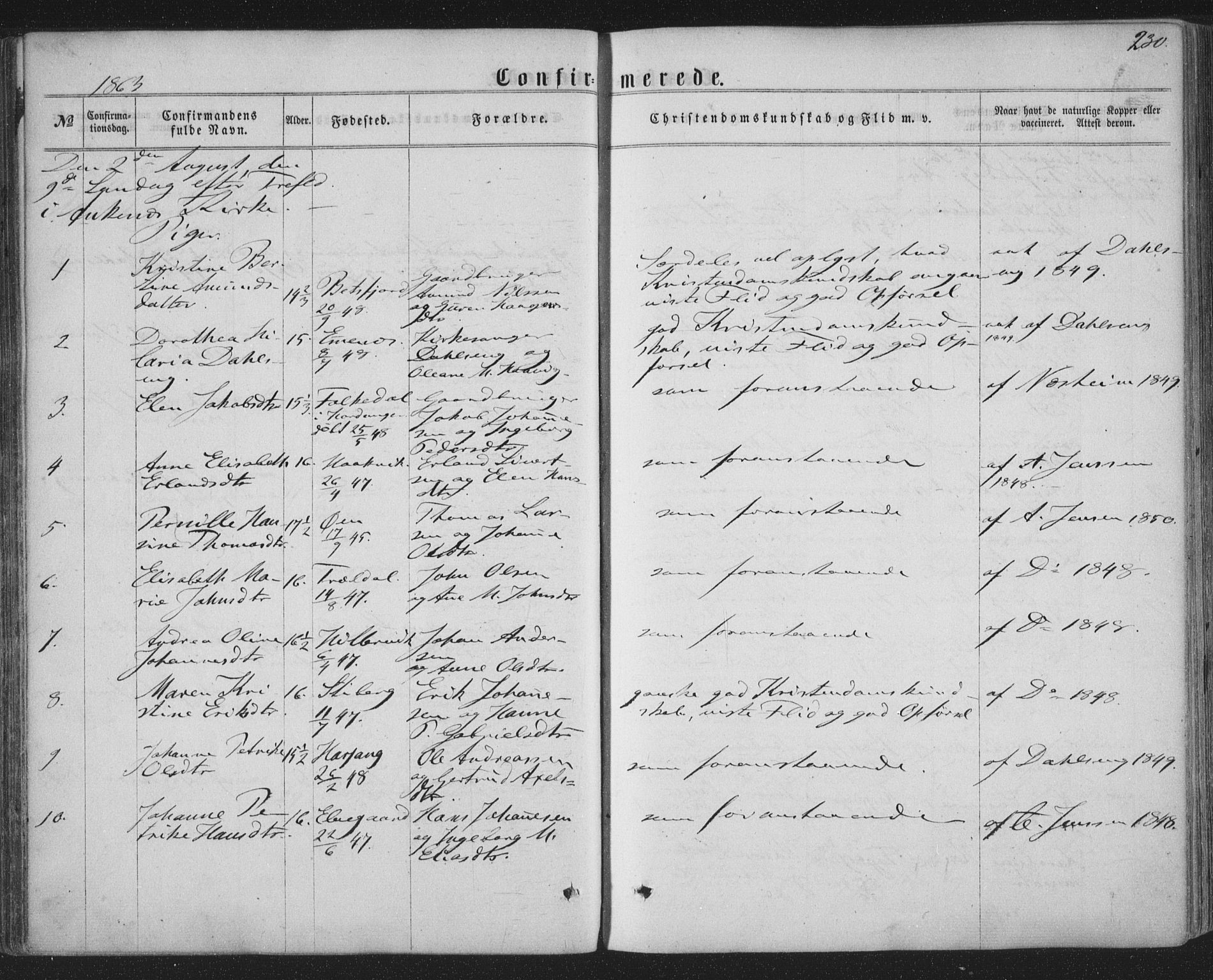 Ministerialprotokoller, klokkerbøker og fødselsregistre - Nordland, AV/SAT-A-1459/863/L0896: Parish register (official) no. 863A08, 1861-1871, p. 230