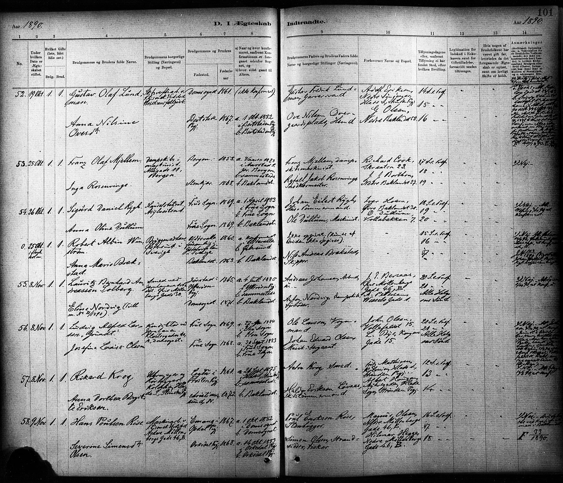 Ministerialprotokoller, klokkerbøker og fødselsregistre - Sør-Trøndelag, AV/SAT-A-1456/604/L0189: Parish register (official) no. 604A10, 1878-1892, p. 101