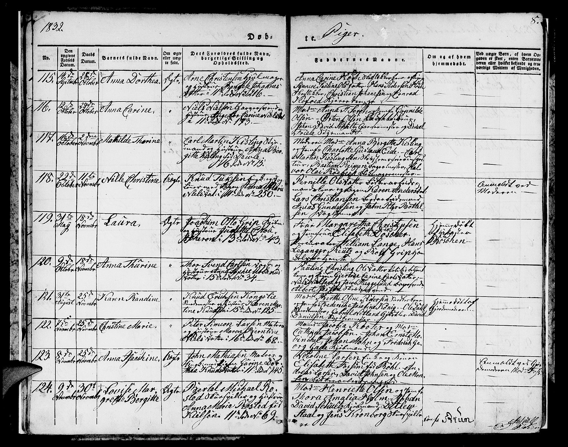 Domkirken sokneprestembete, SAB/A-74801/H/Hab/L0007: Parish register (copy) no. A 7, 1832-1836, p. 8