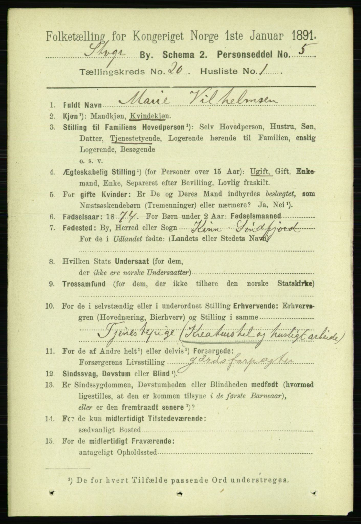 RA, 1891 census for 1103 Stavanger, 1891, p. 23060