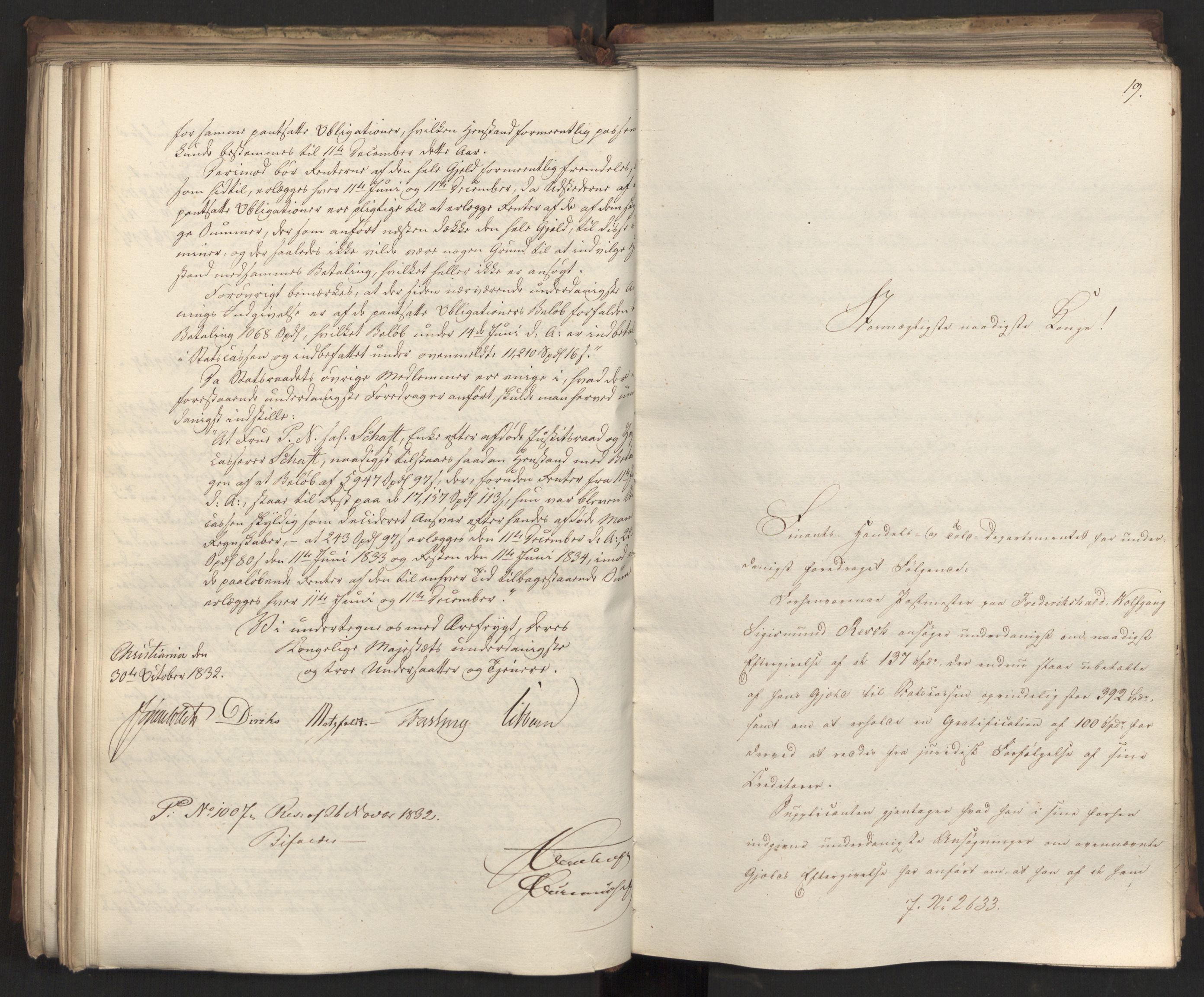 Statsrådsavdelingen i Stockholm, AV/RA-S-1003/D/Da/L0080: Regjeringsinnstillinger nr. 2550-2699, 1832, p. 281