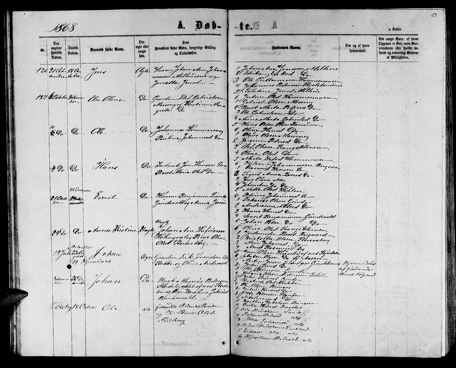 Ministerialprotokoller, klokkerbøker og fødselsregistre - Nord-Trøndelag, AV/SAT-A-1458/714/L0133: Parish register (copy) no. 714C02, 1865-1877, p. 23