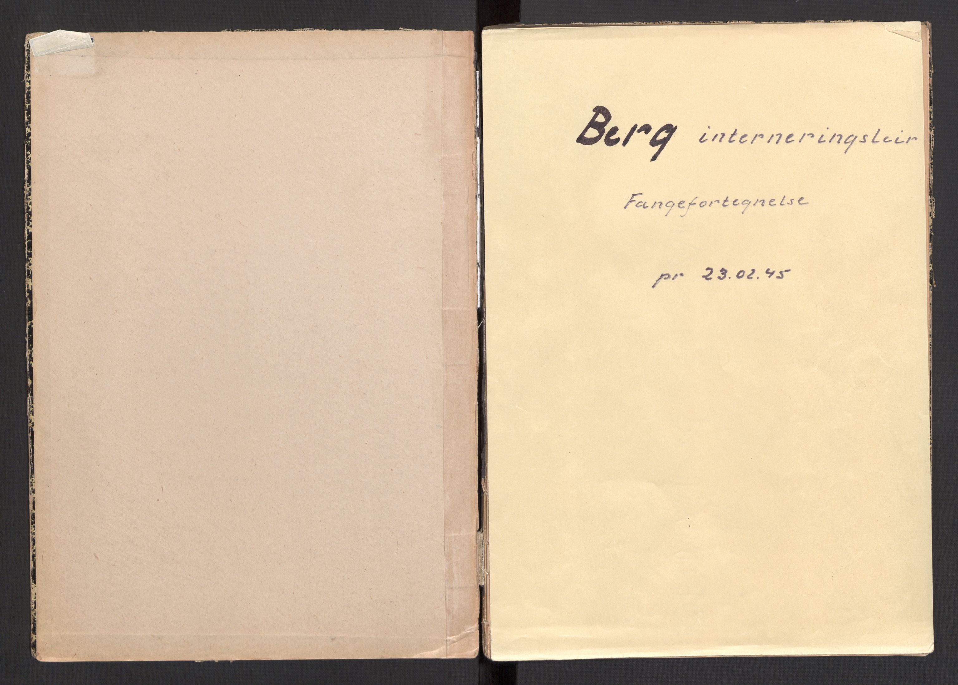 Berg interneringsleir, SAKO/A-753/G/Ga/L0001: Fangefortegnelse, 1942-1945