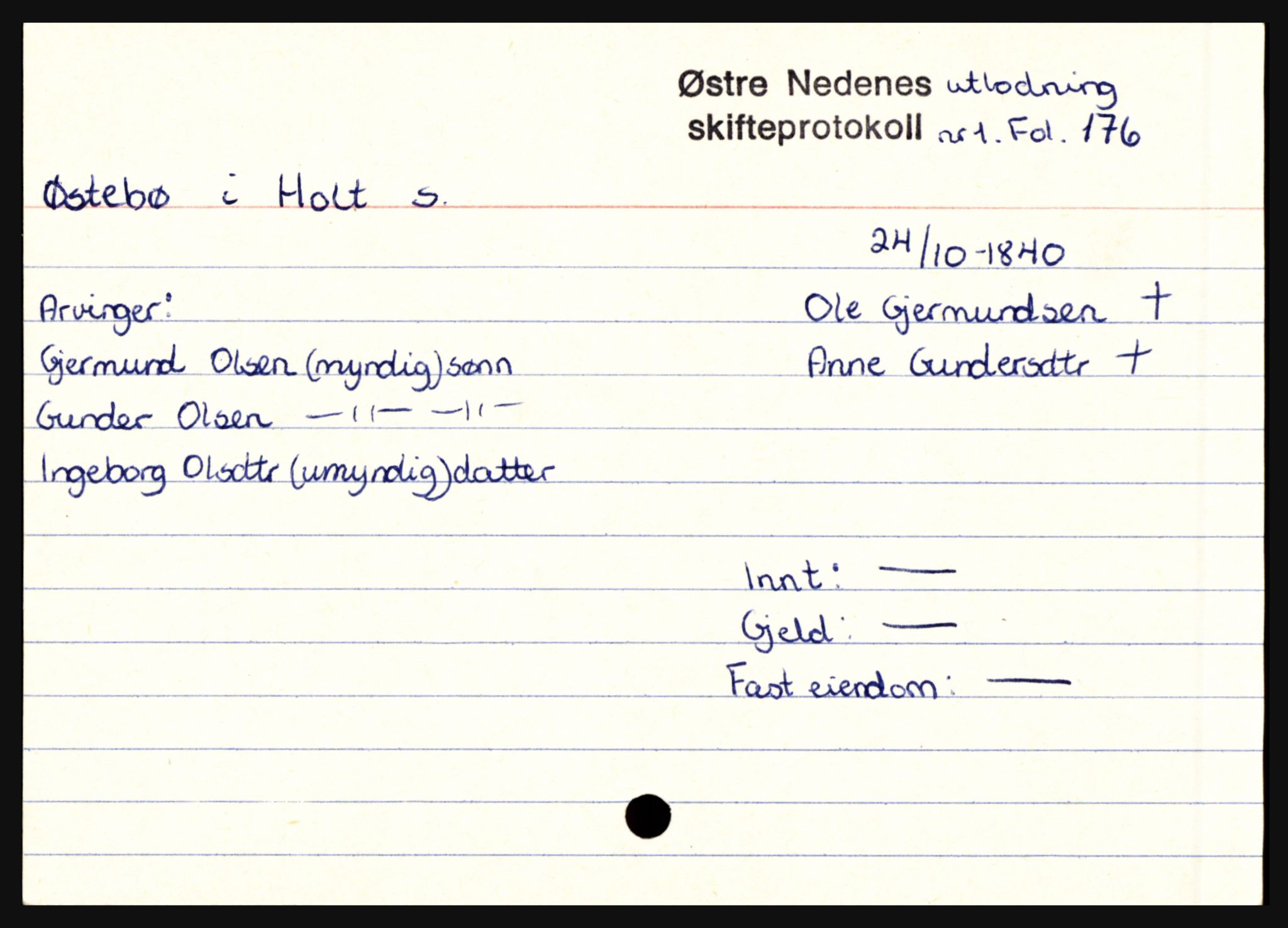 Holt sorenskriveri, AV/SAK-1221-0002/H, p. 1689