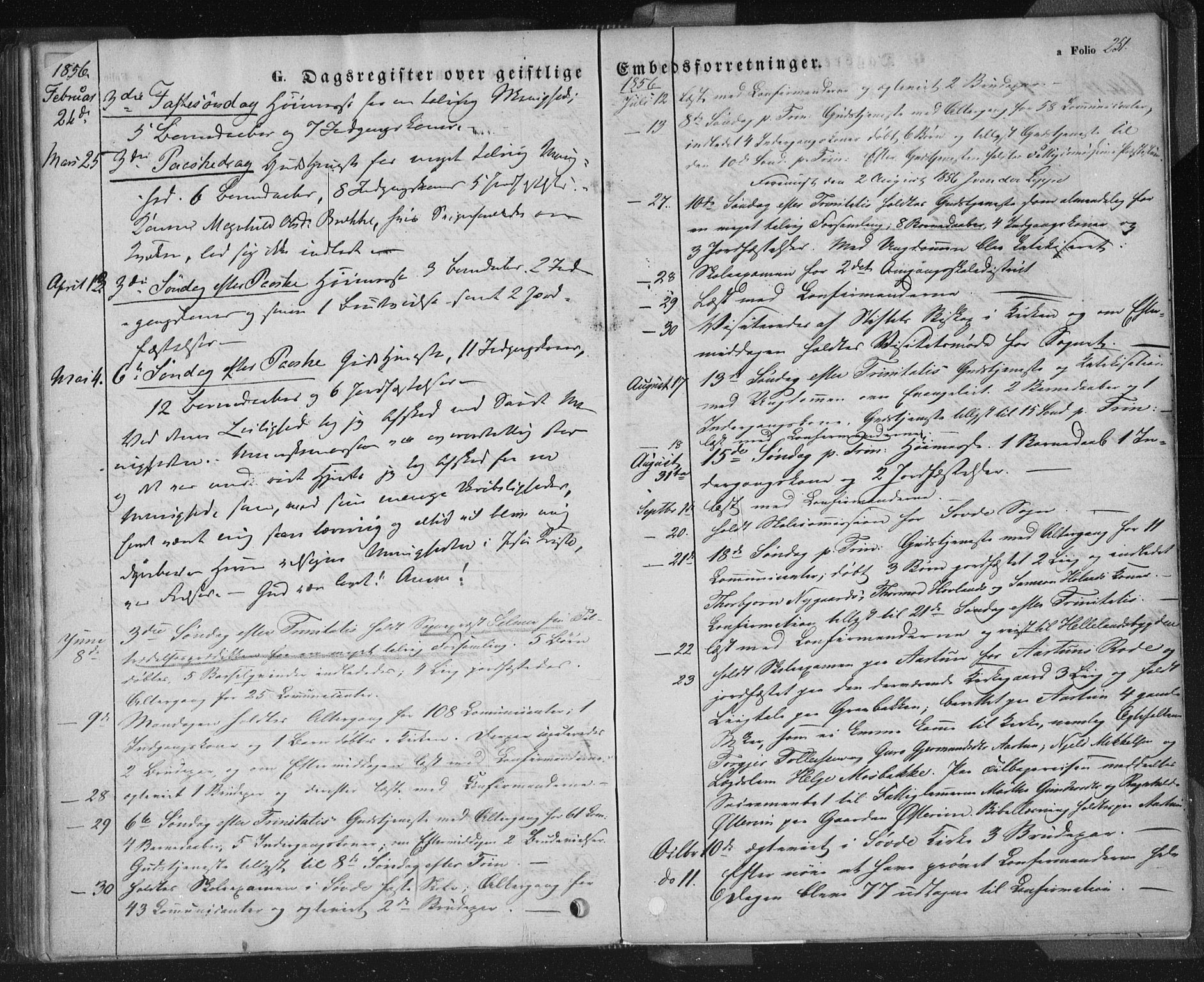 Sand sokneprestkontor, AV/SAST-A-101848/01/III/L0002: Parish register (official) no. A 2, 1838-1859, p. 251