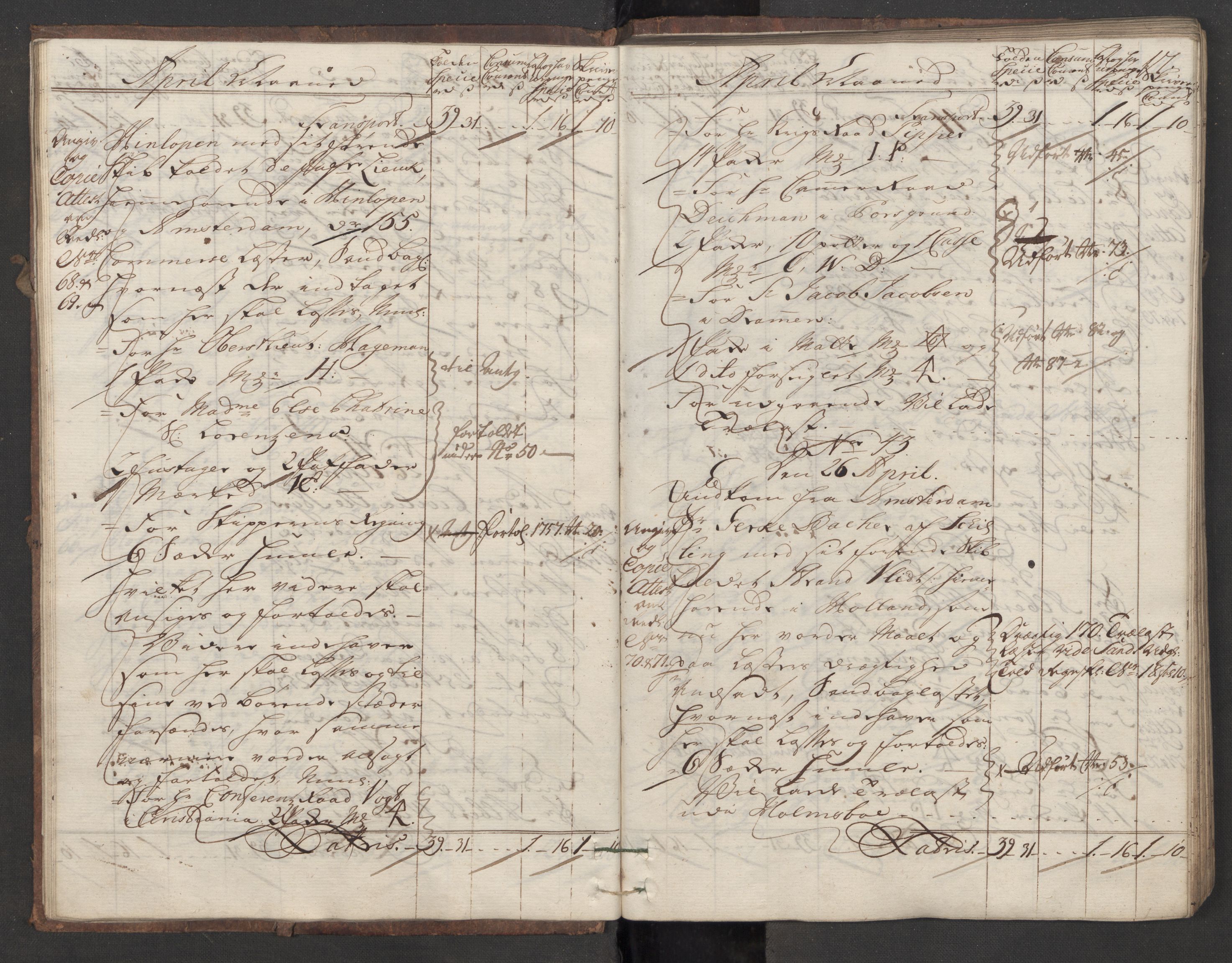Generaltollkammeret, tollregnskaper, AV/RA-EA-5490/R09/L0021/0001: Tollregnskaper Holmestrand / Inngående hovedtollbok, 1756, p. 16b-17a