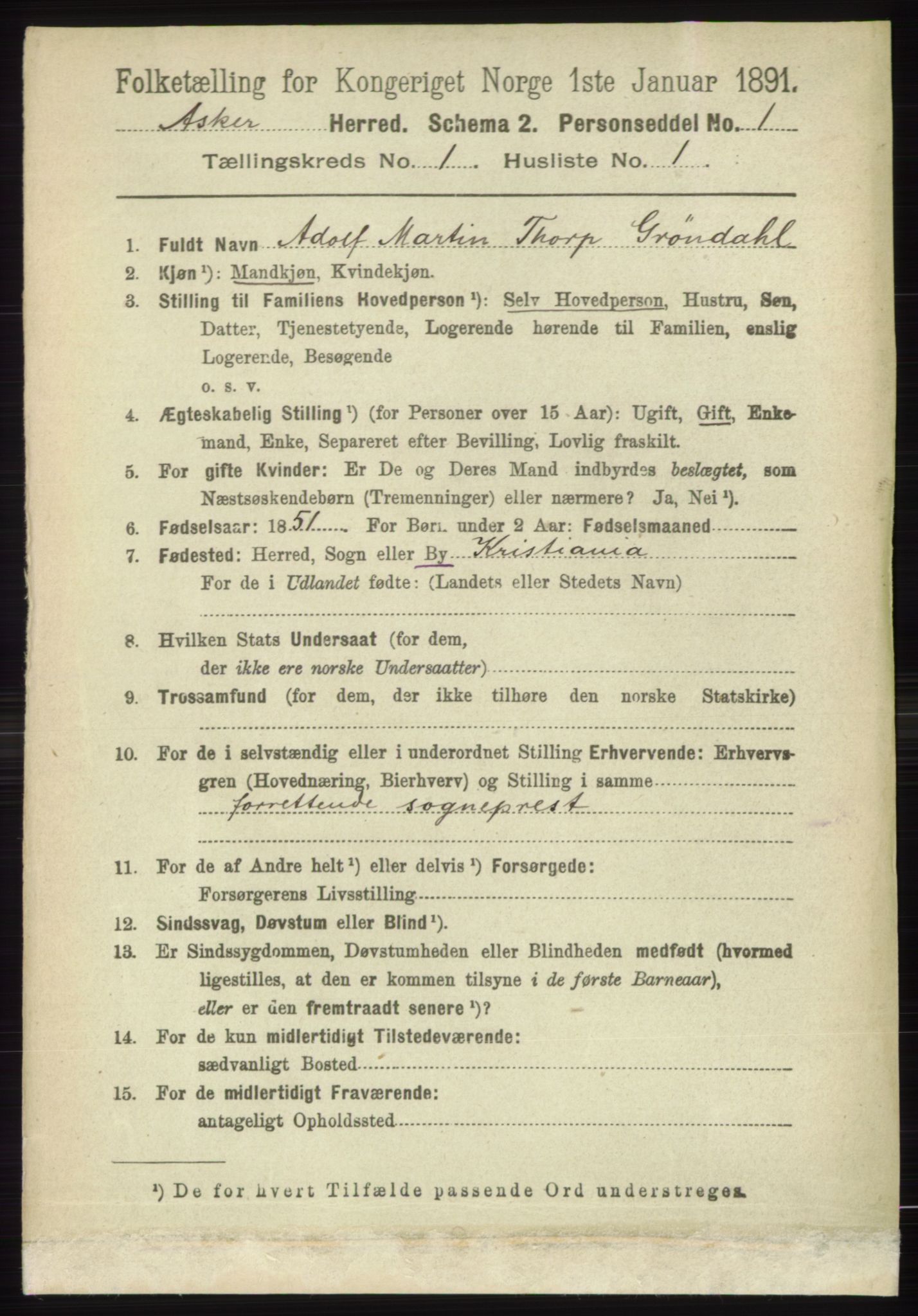 RA, 1891 census for 0220 Asker, 1891, p. 118